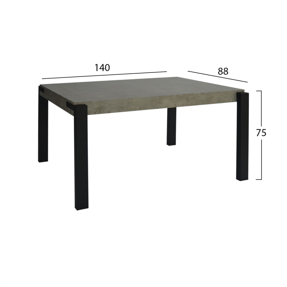 ΣΕΤ 5TMX ΤΡΑΠΕΖΙ MDF CEMENT 140x88 ΜΕ ΚΑΡΕΚΛΕΣ ΜΕΤΑΛΛΙΚΕΣ CELESTE HM11254 2