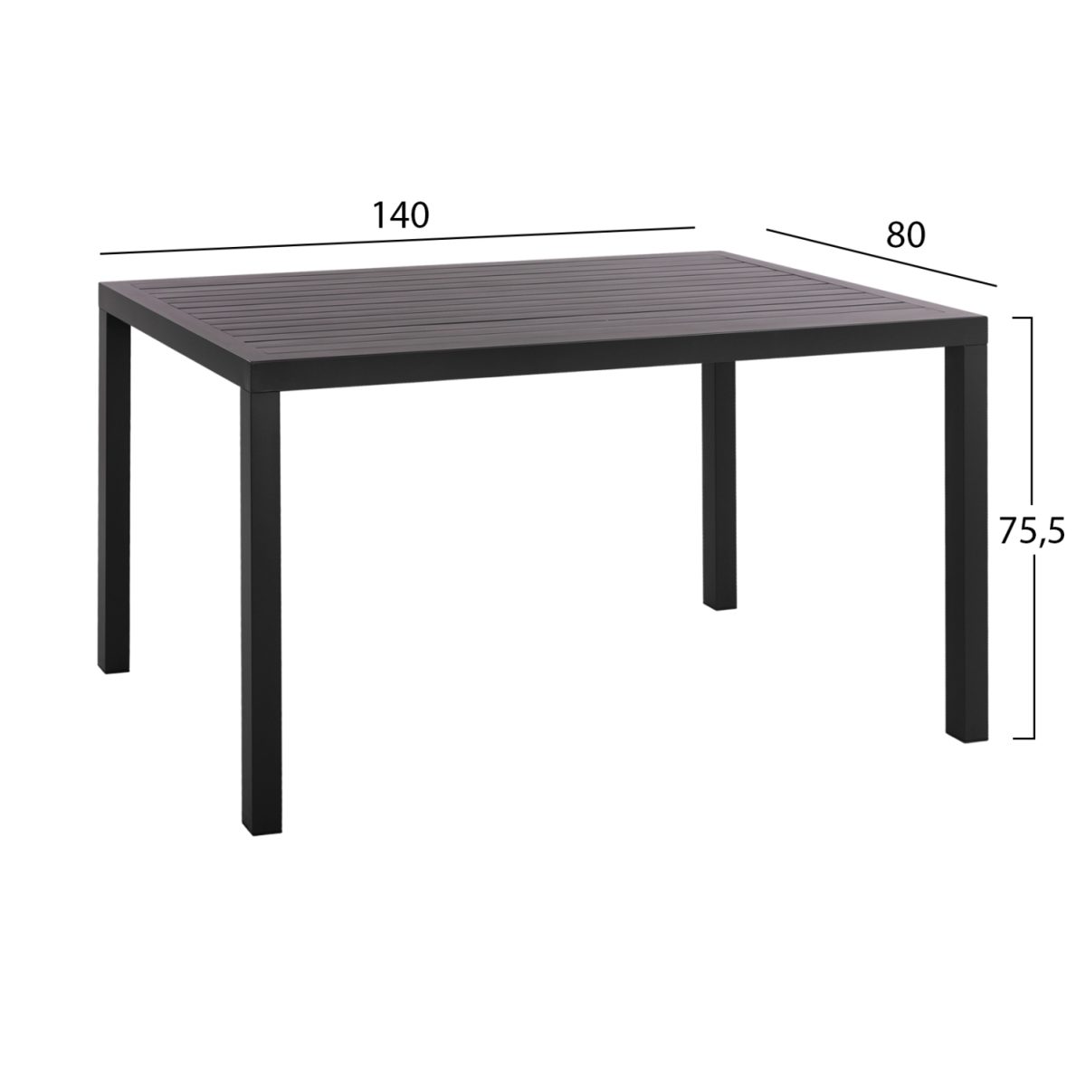 ΣΕΤ ΤΡΑΠΕΖΑΡΙΑΣ 5ΤΜΧ ΤΡΑΠΕΖΙ 140x80 & ΠΟΛΥΘΡΟΝΑ ΜΕΤΑΛΛΙΚΗ TEXTLINE ΓΚΡΙ HM11796 3