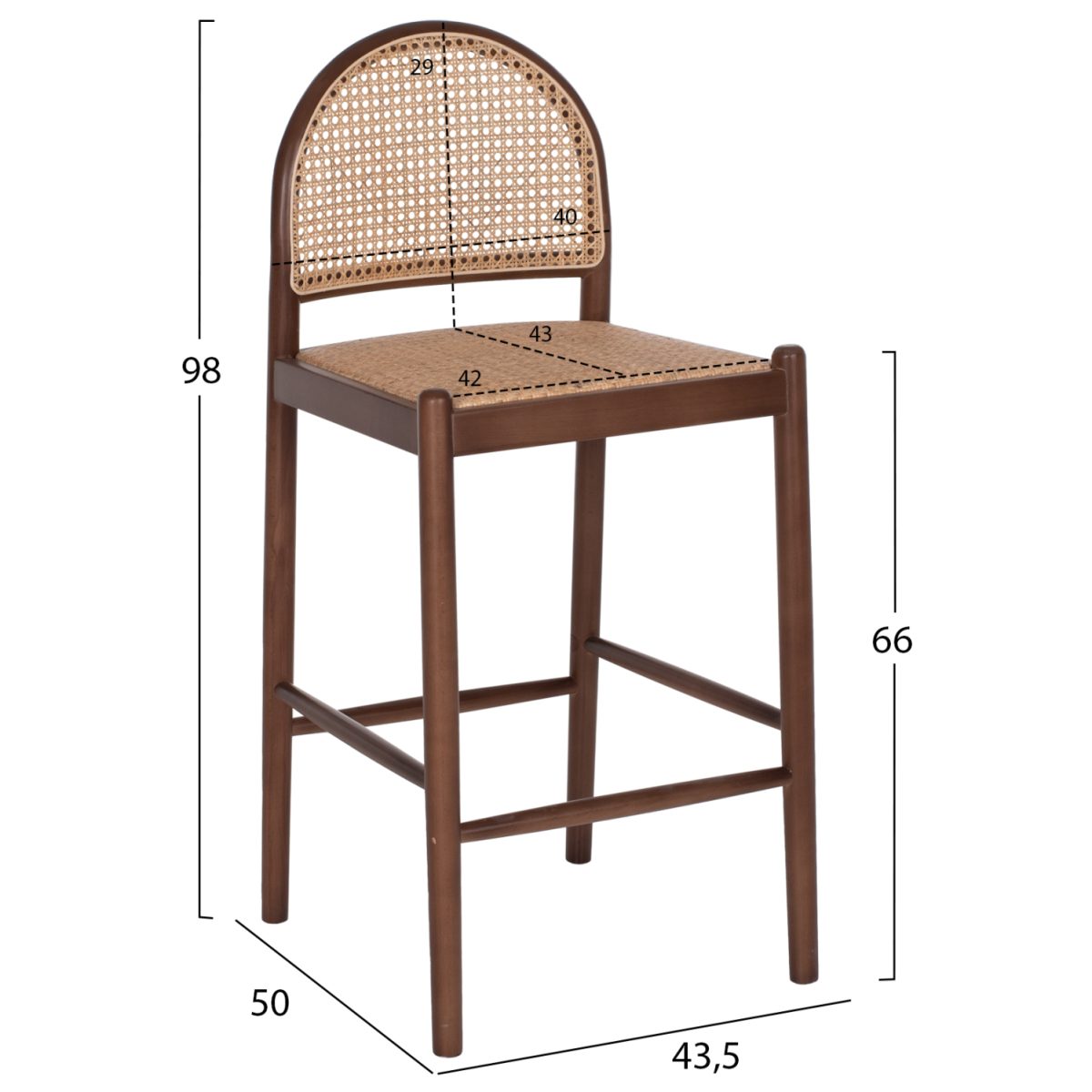 ΣΚΑΜΠΟ ΑΠΟ ΟΞΙΑ-RATTAN ΑΨΙΔΑ ΠΛΑΤΗ ΚΑΡΥΔΙ 43,5x50x98Yεκ.HM9408.04 2