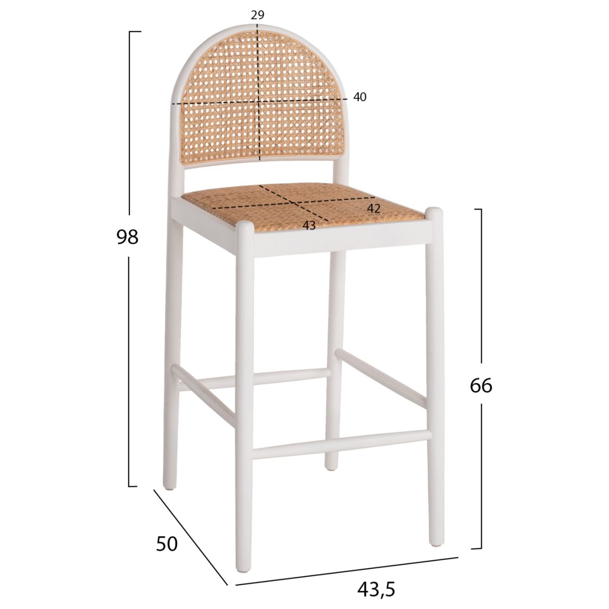 ΣΚΑΜΠΟ ΑΠΟ ΟΞΙΑ-RATTAN ΑΨΙΔΑ ΠΛΑΤΗ ΛΕΥΚΟ HM9408.03 43,5x50x98 εκ. 2