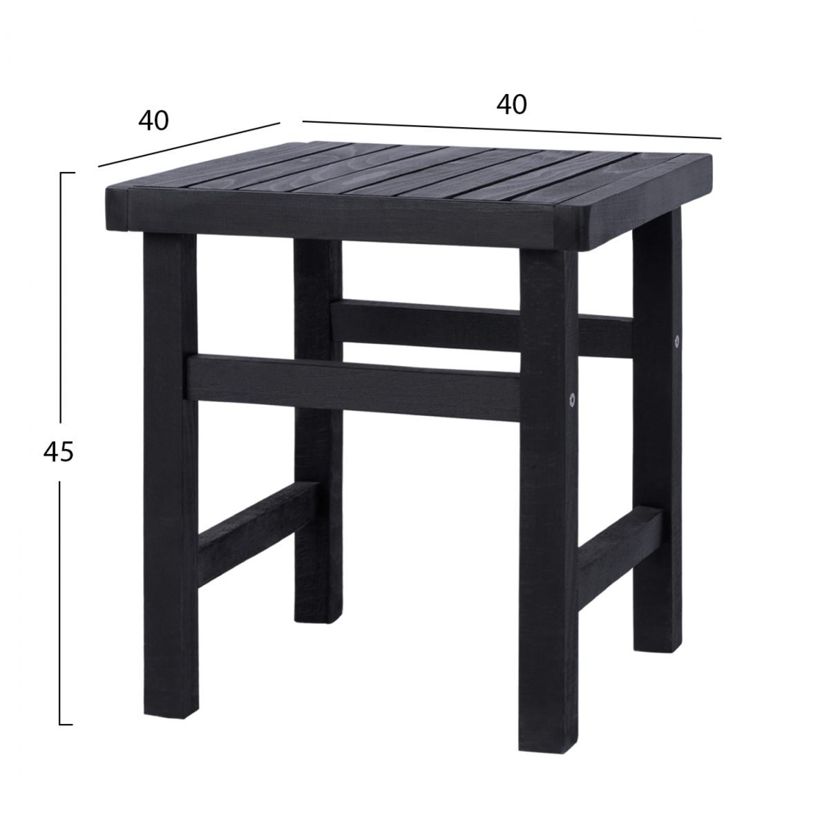 ΣΚΑΜΠΩ-ΤΡΑΠΕΖΑΚΙ ΜΑΥΡΟ KOLI 40Χ40X45Υ εκ. HM289.04 2