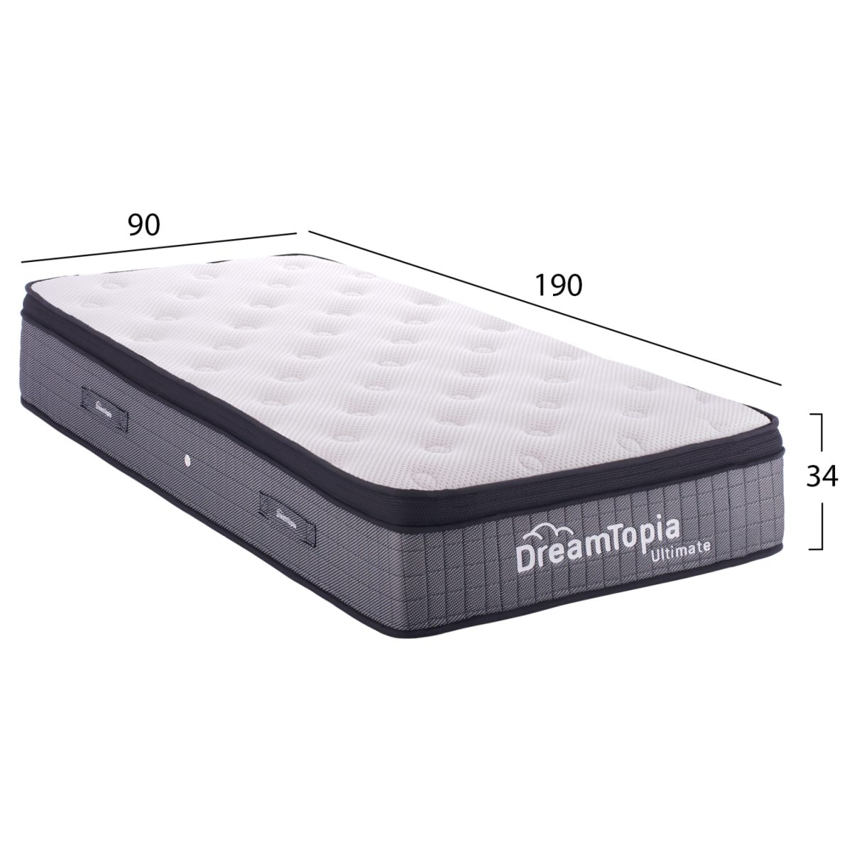 ΣΤΡΩΜΑ DREAMTOPIA, σειρά ULTIMATE HM661.90 POCKET SPRING ΜΕ ΑΝΩΣΤΡΩΜΑ 90X190x34Yεκ. 2