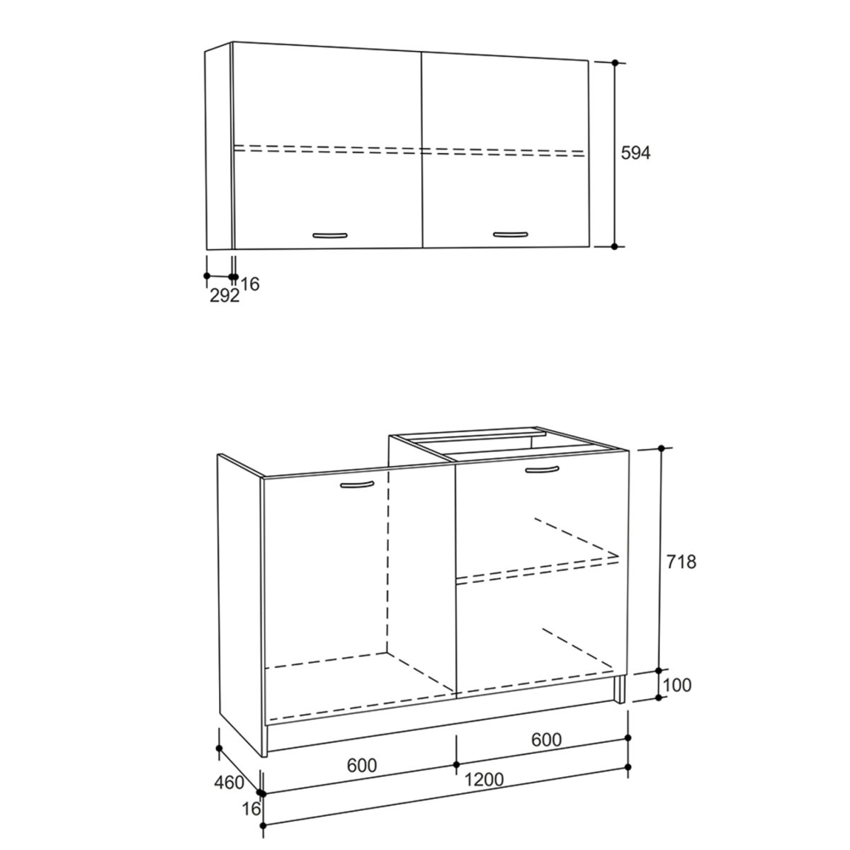 ΣΥΝΘΕΣΗ ΚΟΥΖΙΝΑΣ BLAINE ΜΕΛΑΜΙΝΗ ΓΚΡΙ HM2439.10 120x46-29,2εκ. 2