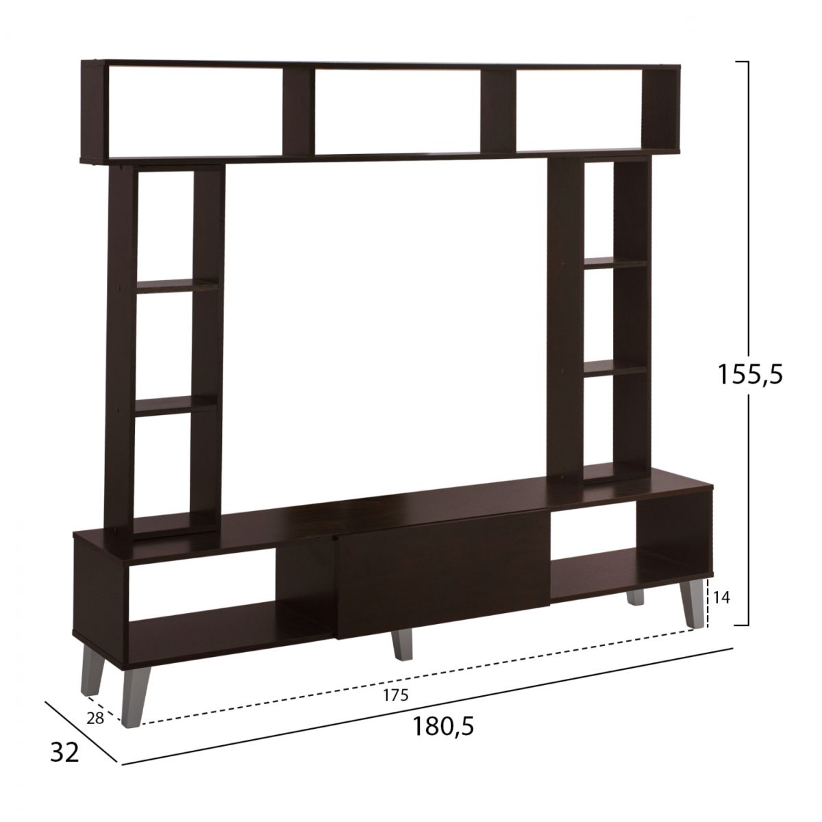 ΣΥΝΘΕΣΗ ΤΗΛΕΟΡΑΣΗΣ CHARLIZE WENGE HM2253.01 180,5x32x155,5 εκ. 2