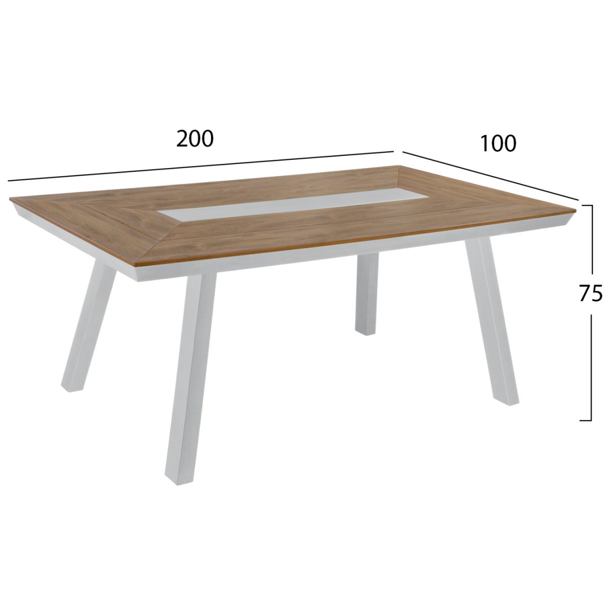 ΤΡΑΠΕΖΙ ΑΛΟΥΜΙΝΙΟΥ TABER ΜΕ POLYWOOD 200X100 ΛΕΥΚΟ HM5131.11 2