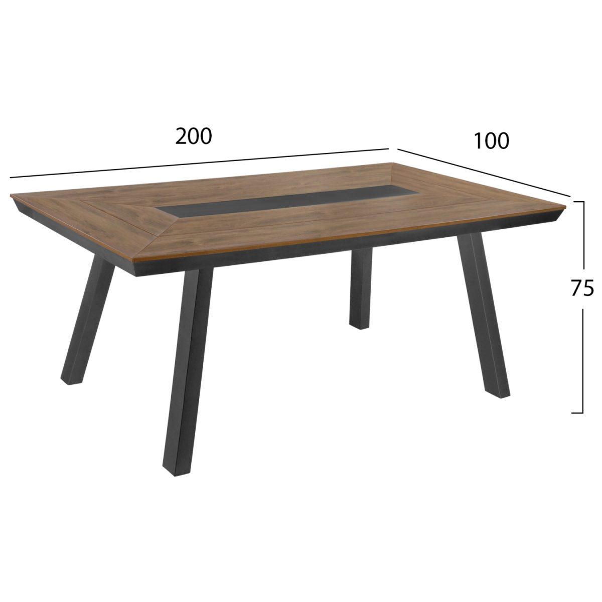 ΤΡΑΠΕΖΙ ΑΛΟΥΜΙΝΙΟΥ TABER ΜΕ POLYWOOD 200X100 ΓΚΡΙ HM5131.12 2