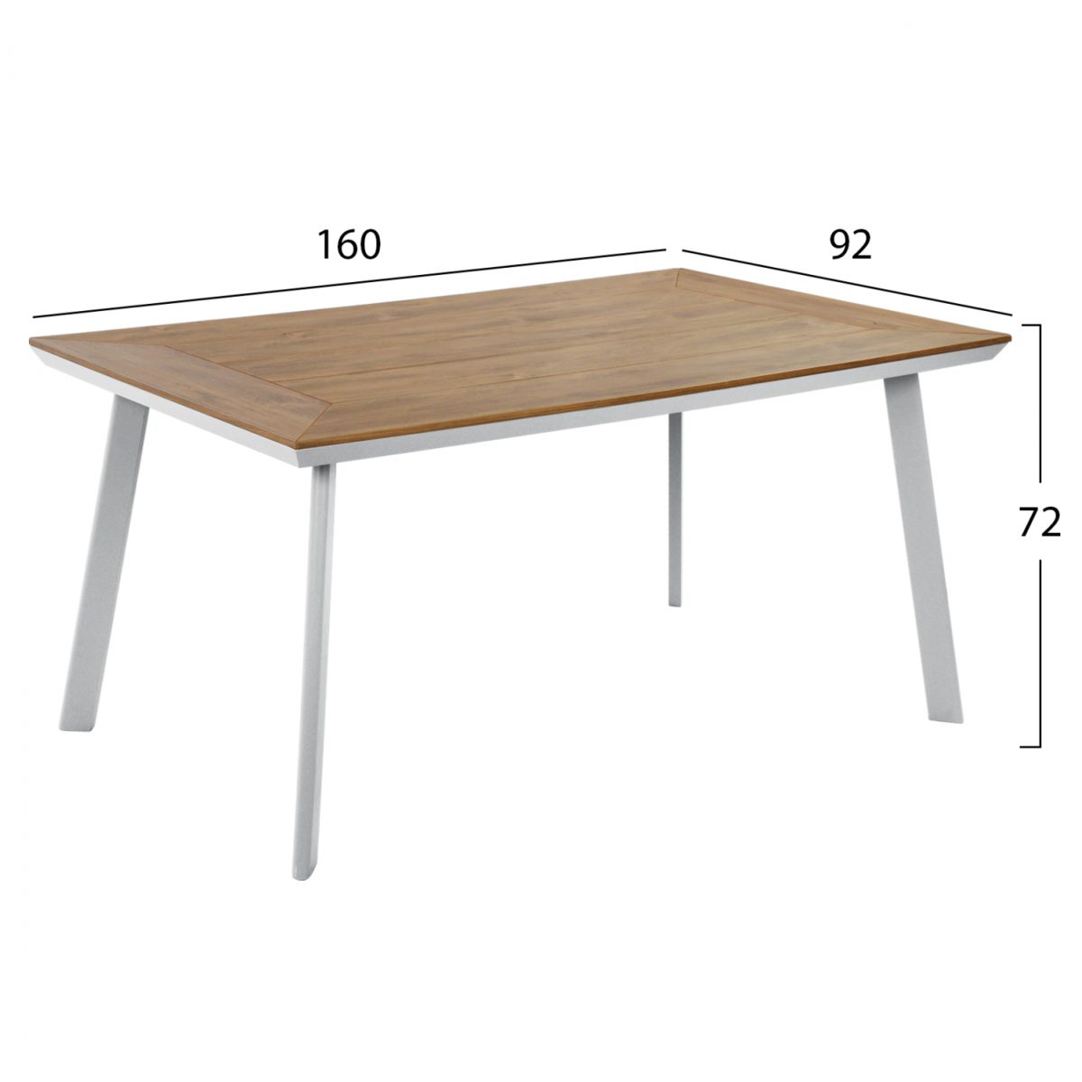 ΤΡΑΠΕΖΙ ΑΛΟΥΜΙΝΙΟΥ TABER ΜΕ POLYWOOD HM5132.11 ΛΕΥΚΟ 160x92x72 2