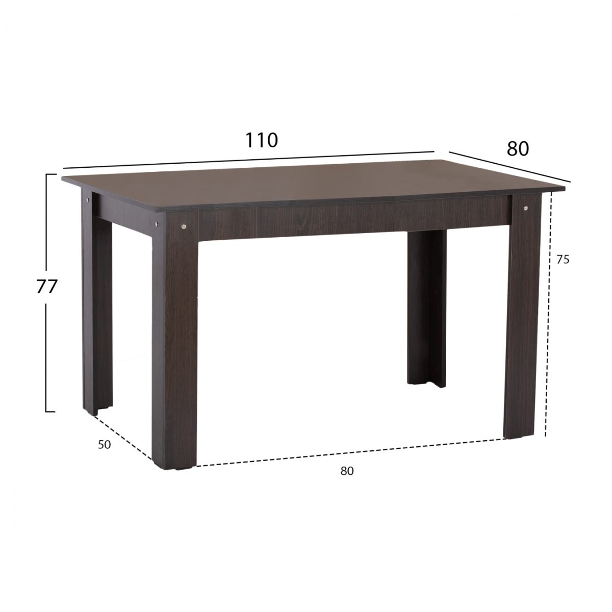 ΤΡΑΠΕΖΙ ΚΟΥΖΙΝΑΣ KELVIN 110x80x77Υεκ. WENGE HM2428.02 2