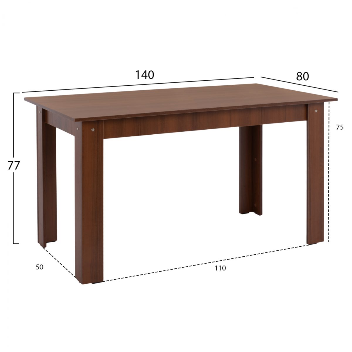 ΤΡΑΠΕΖΙ ΚΟΥΖΙΝΑΣ KELVIN 140x80x77Υεκ. ΚΑΡΥΔΙ HM2429.04 2