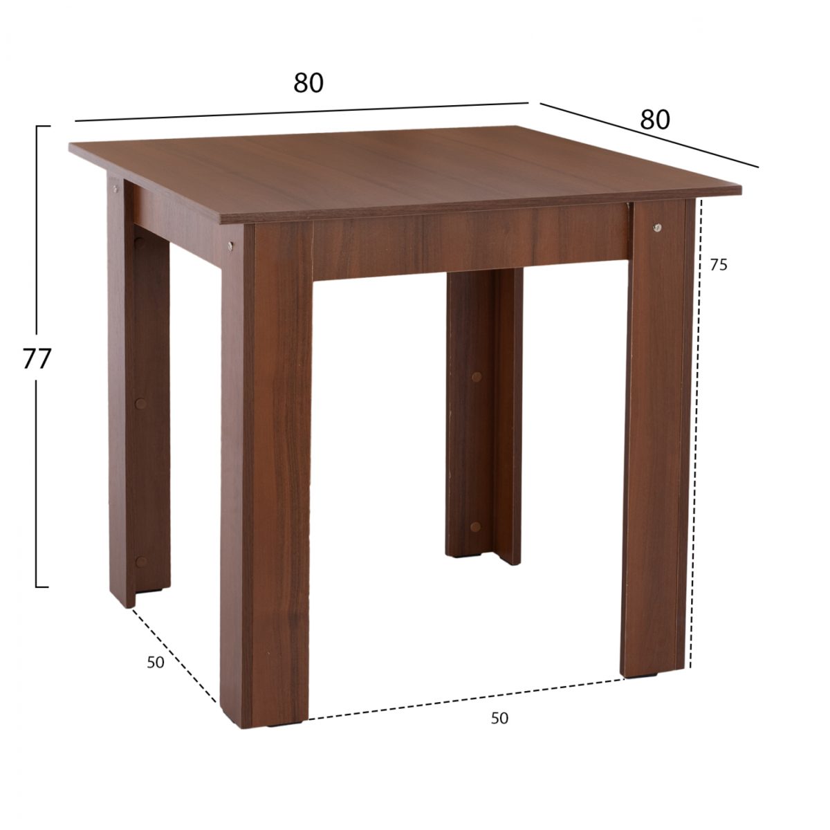 ΤΡΑΠΕΖΙ ΚΟΥΖΙΝΑΣ KELVIN 80x80x77Υεκ. ΚΑΡΥΔΙ HM2427.04 2