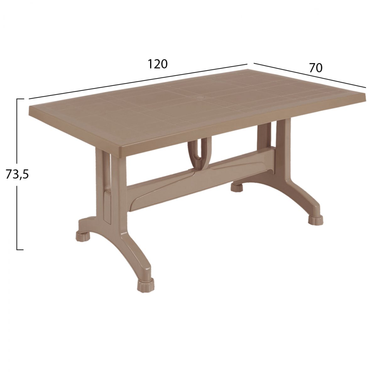 ΤΡΑΠΕΖΙ ΠΟΛΥΠΡΟΠΥΛΕΝΙΟΥ 120X70X73.5Υεκ. ΚΑΠΟΥΤΣΙΝΟ HM5739.02 2