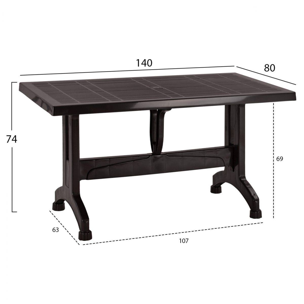 ΤΡΑΠΕΖΙ ΠΟΛΥΠΡΟΠΥΛΕΝΙΟΥ CORNWALL HM5738.03 ΚΑΦΕ 140X80X73.5Yεκ. 2