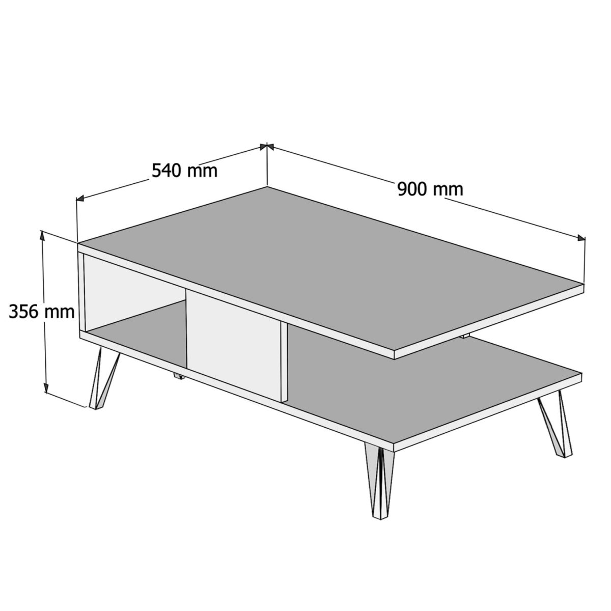 ΤΡΑΠΕΖΙ ΣΑΛΟΝΙΟΥ ΜΕ ΡΑΦΙ GUNNEZ HM9036.03 ΛΕΥΚΟ-NATURAL 90x54x35,5 εκ. 2