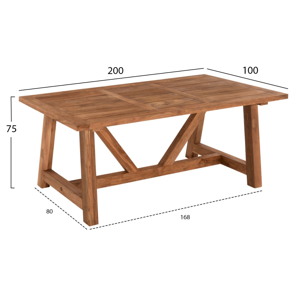 ΤΡΑΠΕΖΙ ΤΡΑΠΕΖΑΡΙΑΣ HM7922 PLUTON RECYCLED TEAK ΣΕ ΦΥΣΙΚΟ ΧΡΩΜΑ 200X100X75Yεκ. 2