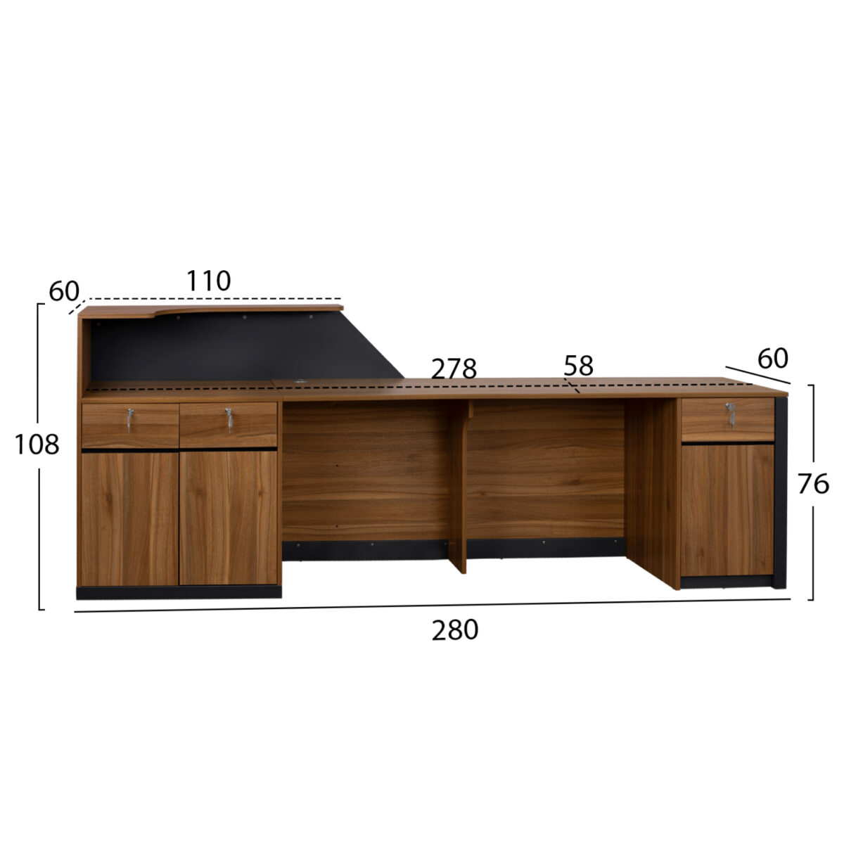 ΕΠΑΓΓΕΛΜΑΤΙΚΟ ΓΡΑΦΕΙΟ ΥΠΟΔΟΧΗΣ SUPREME HM2352 280x60x108Υ εκ. 2