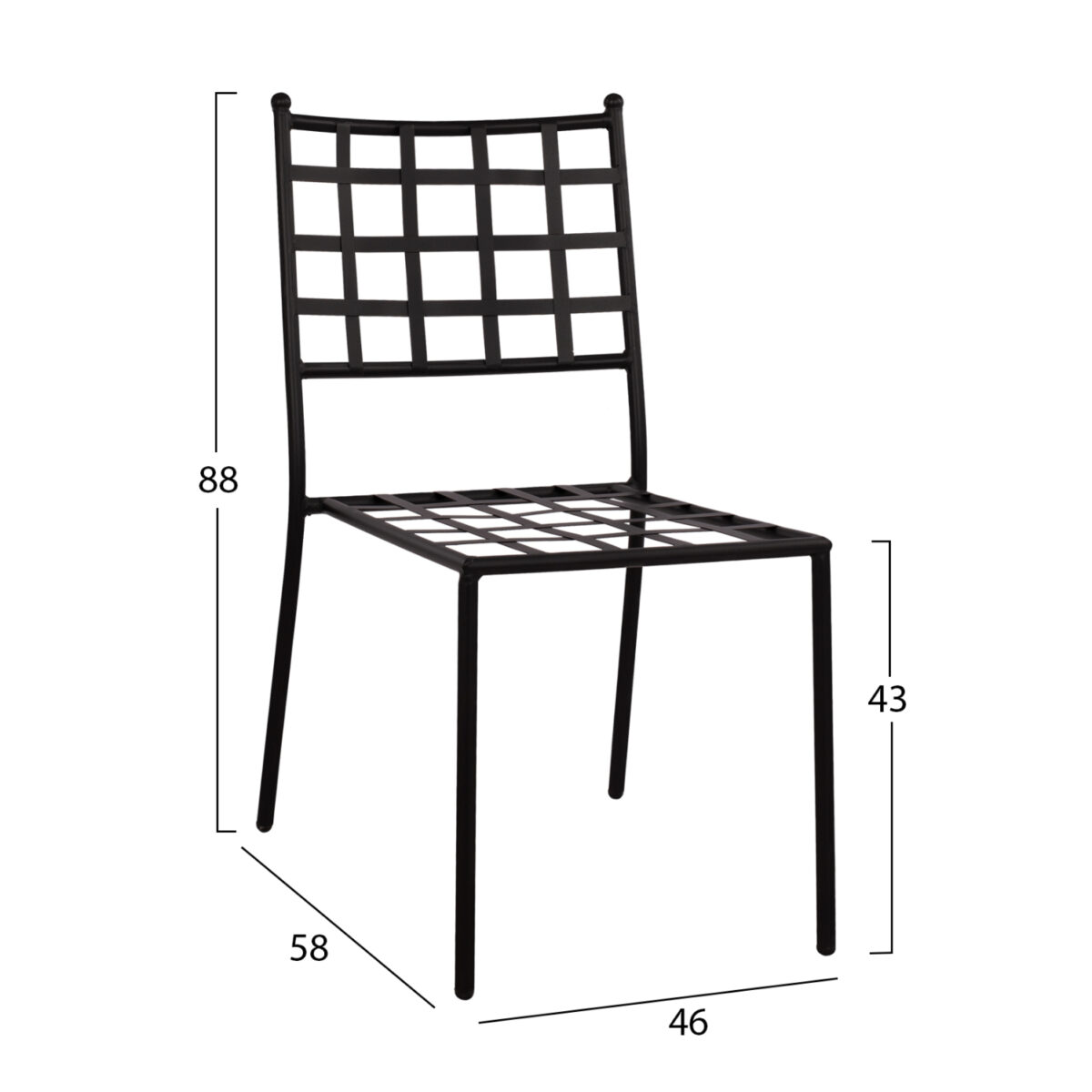 ΜΕΤΑΛΛΙΚΗ ΚΑΡΕΚΛΑ EMERY HM5509 ΣΕ ΜΑΥΡΗ ΑΠΟΧΡΩΣΗ 46x58x88 cm 2