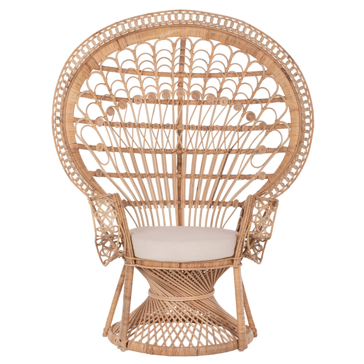 ΠΟΛΥΘΡΟΝΑ ROYAL PEACOCK HM9342 RATTAN ΣΕ ΦΥΣΙΚΟ-ΜΑΞΙΛΑΡΙ ΜΠΕΖ 114x72x150Yεκ. 3