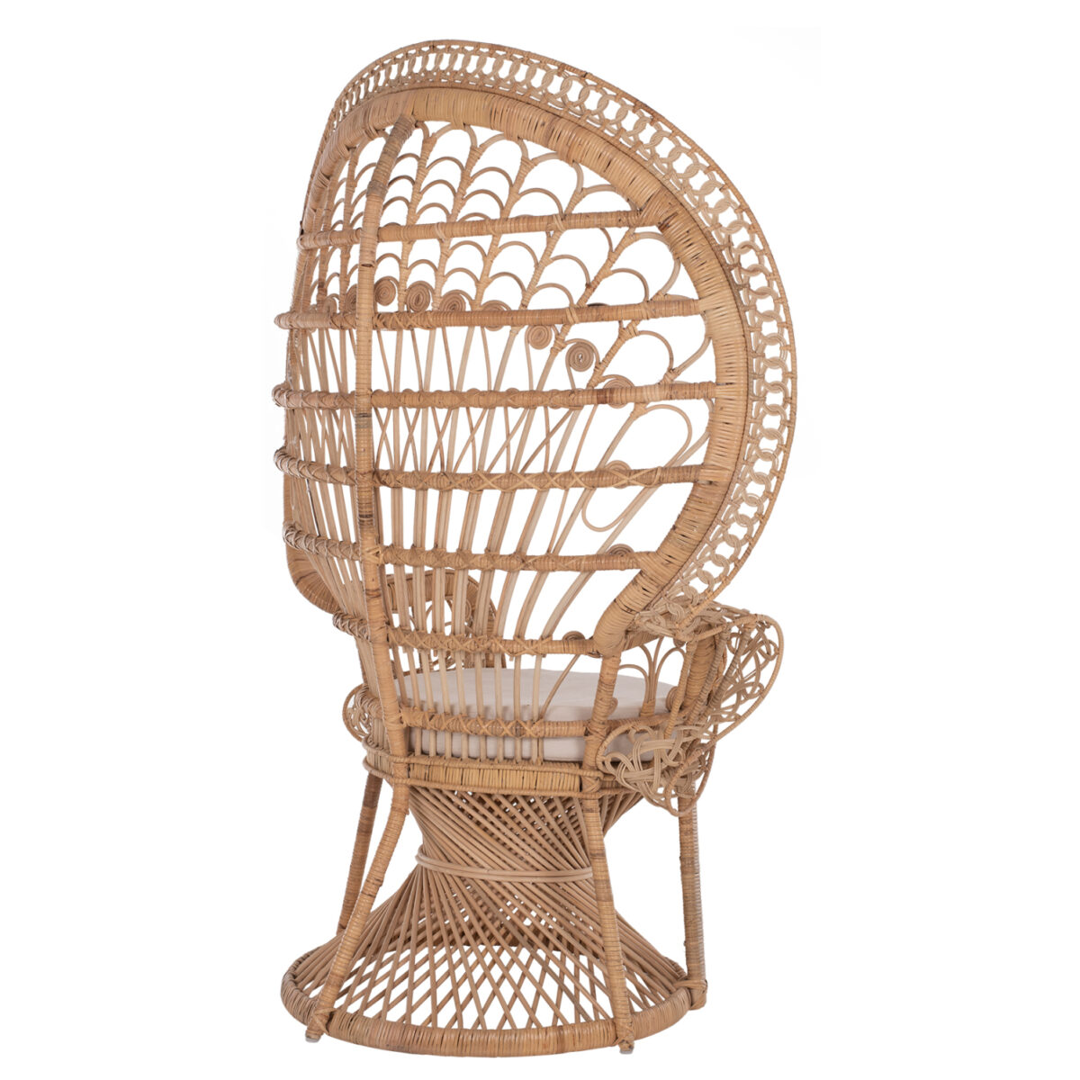 ΠΟΛΥΘΡΟΝΑ ROYAL PEACOCK HM9342 RATTAN ΣΕ ΦΥΣΙΚΟ-ΜΑΞΙΛΑΡΙ ΜΠΕΖ 114x72x150Yεκ. 5