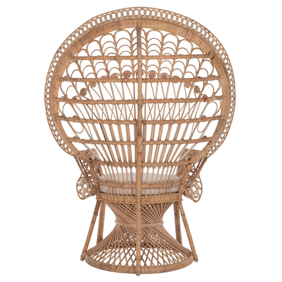 ΠΟΛΥΘΡΟΝΑ ROYAL PEACOCK HM9342 RATTAN ΣΕ ΦΥΣΙΚΟ-ΜΑΞΙΛΑΡΙ ΜΠΕΖ 114x72x150Yεκ. 6