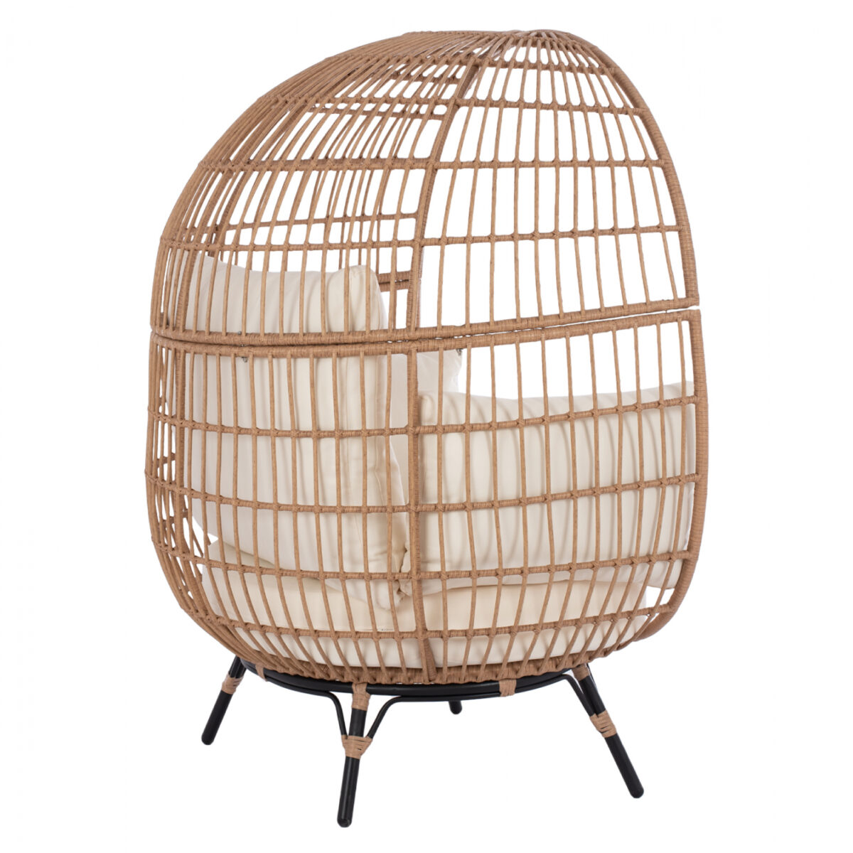 ΠΟΛΥΘΡΟΝΑ ΦΩΛΙΑ ALLEGRA HM5764 ΜΕ WICKER ΣΕ ΜΠΕΖ ΑΠΟΧΡΩΣΗ 110x85x148 εκ. 5