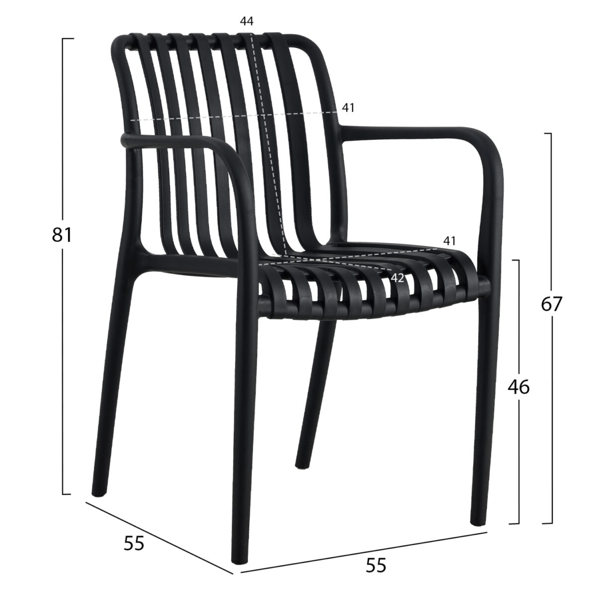 ΠΟΛΥΘΡΟΝΑ ΠΟΛΥΠΡΟΠΥΛΕΝΙΟΥ TIPPY HM5940.02 ΜΑΥΡΗ 55x55x81Υεκ. 2