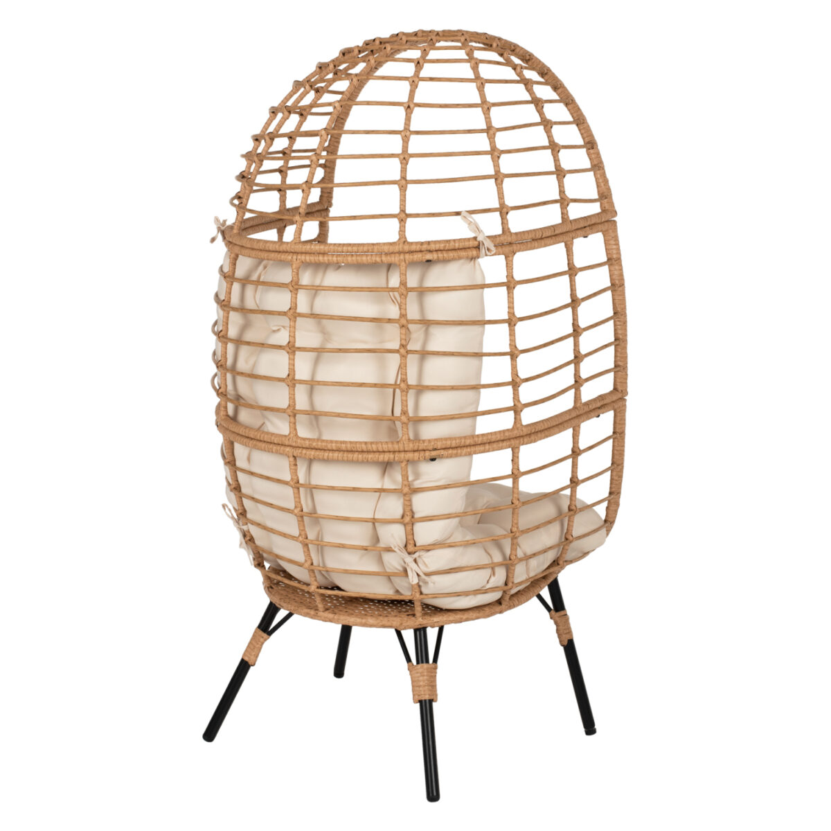 ΠΟΛΥΘΡΟΝΑ Τ.ΦΩΛΙΑ RATTAN HM5869.01 ΜΕΤΑΛ. ΠΟΔΙΑ ΜΑΥΡΑ 77x72x148 εκ. 5