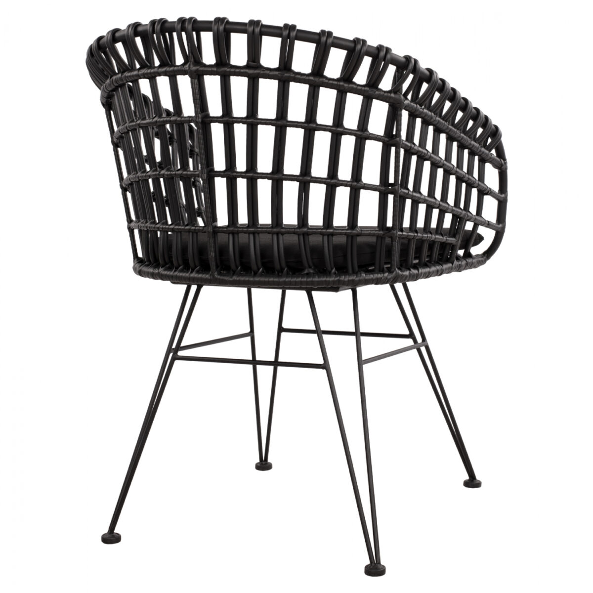 ΠΟΛΥΘΡΟΝΑ ΤΥΠΟΥ ΦΩΛΙΑ ΜΕΤΑΛΛΙΚΗ ALLEGRA HM5456.02 ΜΕ WICKER ΜΑΥΡΟ 59Χ56,5Χ83Υ εκ. 5