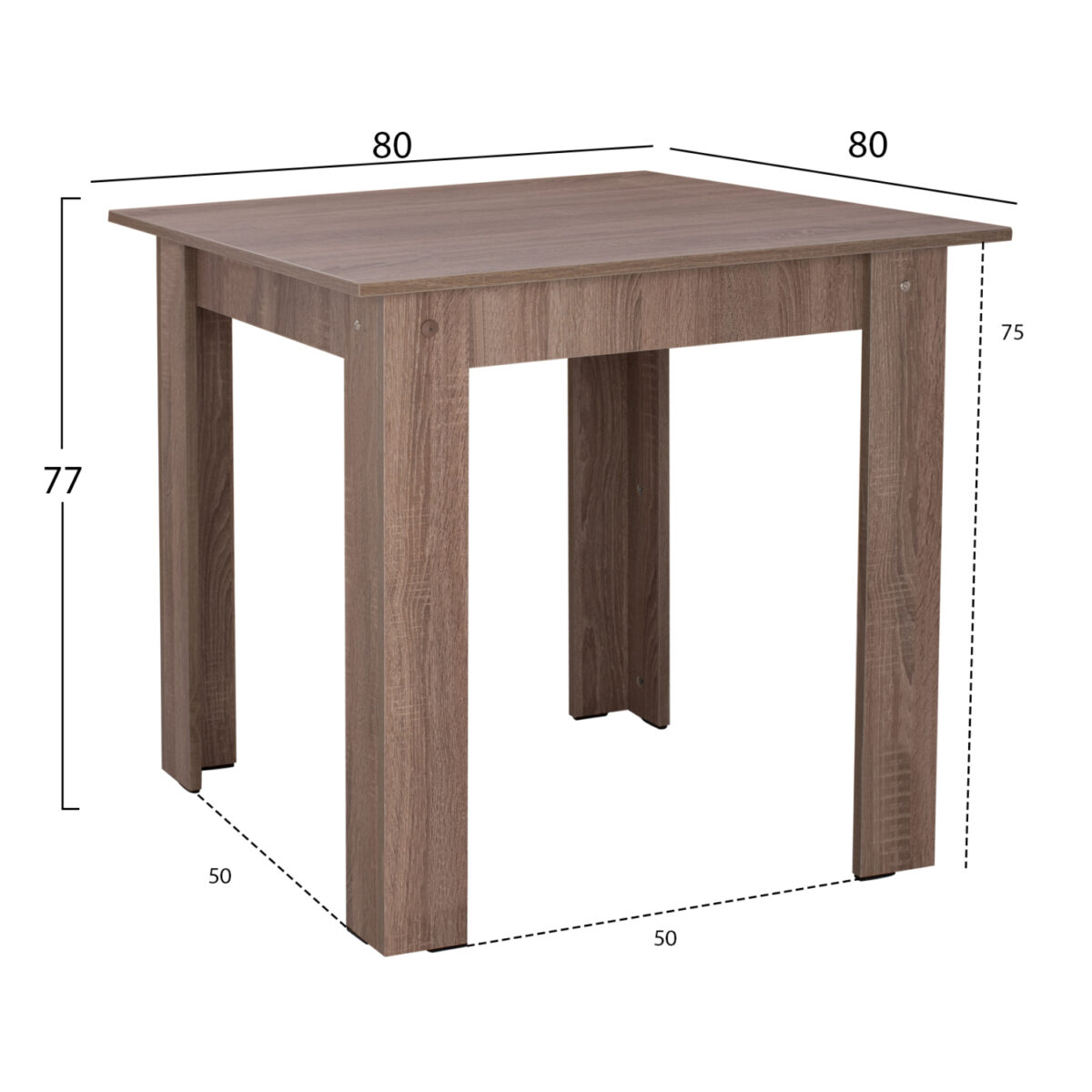 ΤΡΑΠΕΖΙ ΚΟΥΖΙΝΑΣ KELVIN HM2427.05, SONOMA OAK TRUFFLE, 80x80x77εκ. 2