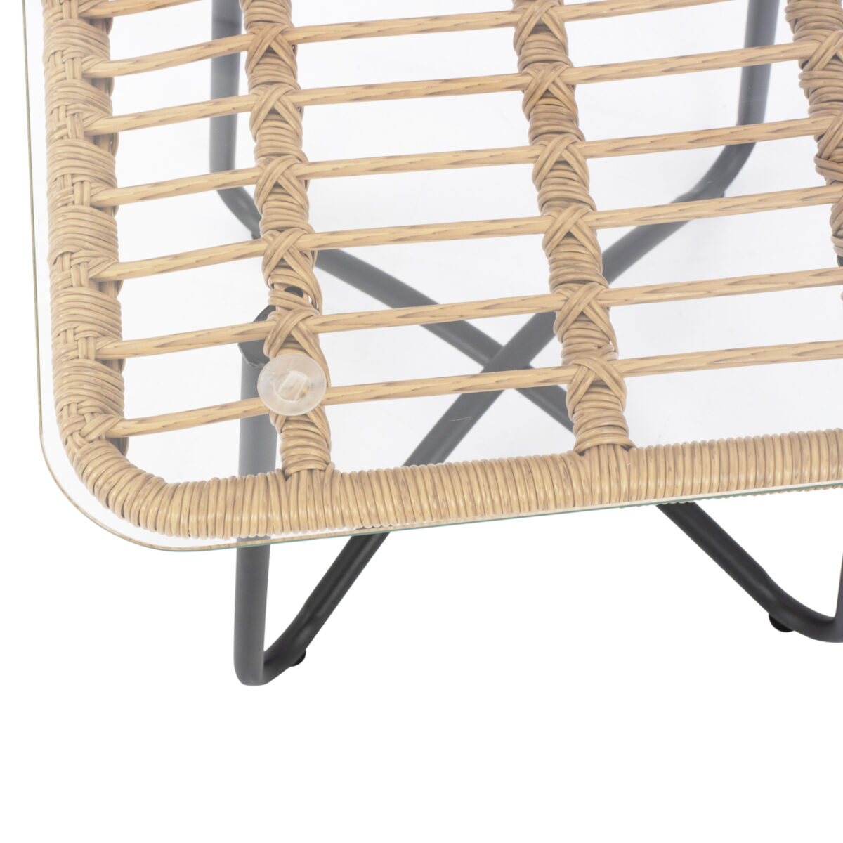 ΤΡΑΠΕΖΙ ΜΕΤΑΛΛΙΚΟ GERRY HM5717 ΜΕ WICKER ΜΠΕΖ 50x50x48,5 εκ. 4