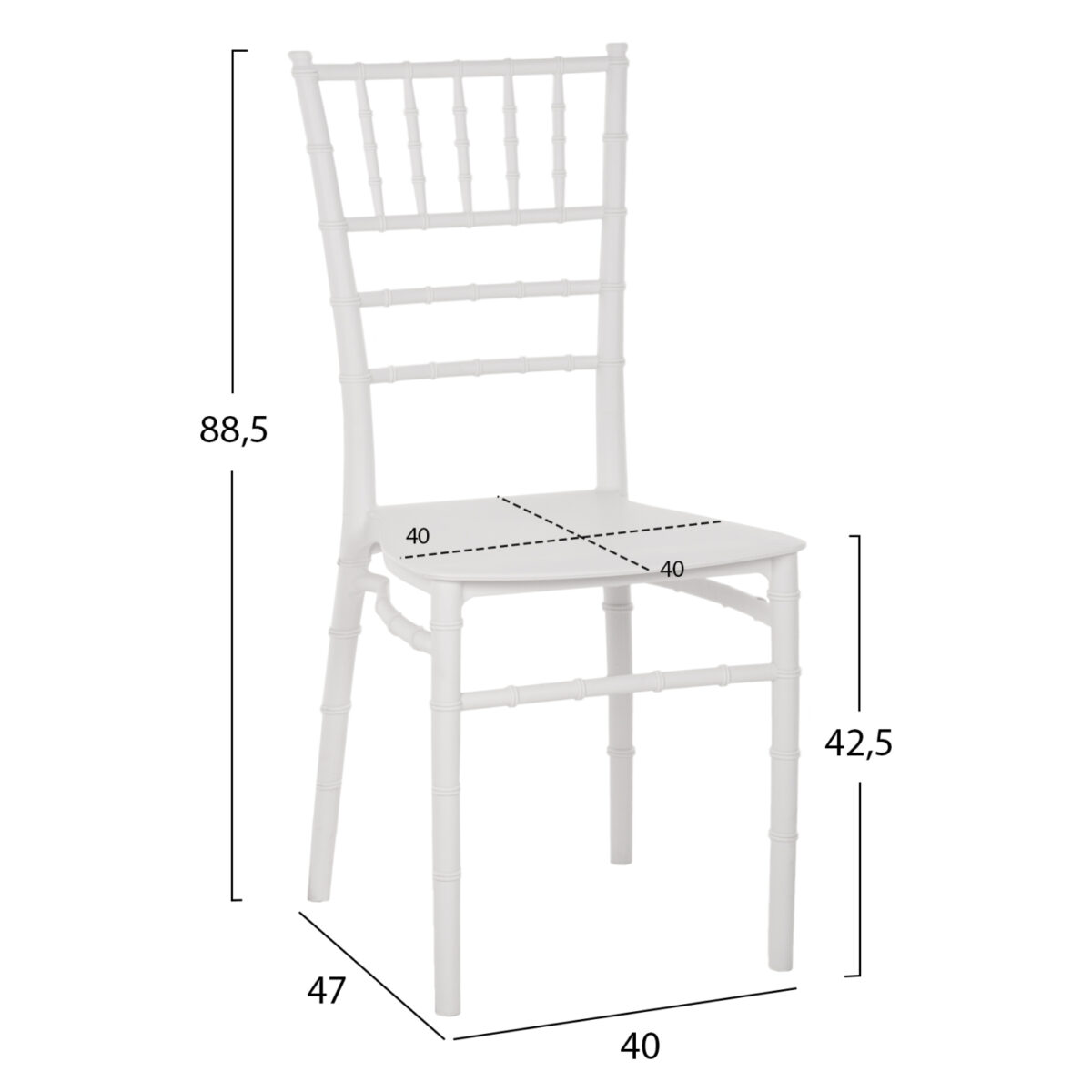 ΚΑΡΕΚΛΑ ΠΟΛΥΠΡΟΠΥΛΕΝΙΟΥ CATERING TIFFANY HM8058.31 ΛΕΥΚΟ 39x47x89Υεκ. 2