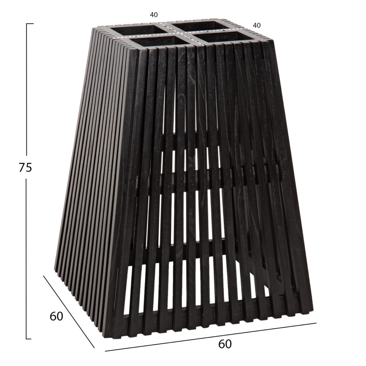 ΒΑΣΗ ΤΡΑΠΕΖΙΟΥ ΕΣΩΤ.ΧΩΡΟΥ ΤΕΤΡΑΓΩΝΗ FRANTZ HM9460.02 ΞΥΛΟ MINDI ΣΕ ΜΑΥΡΟ 60x60x75Y εκ. 2