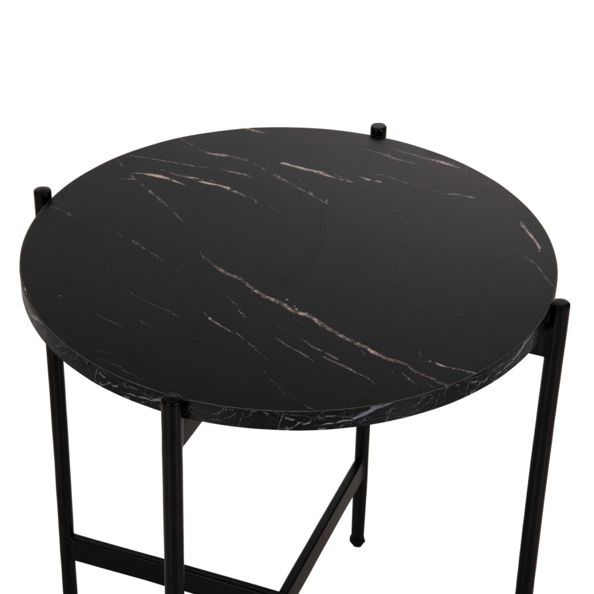 ΒΟΗΘΗΤΙΚΟ ΤΡΑΠΕΖΙ HM9589.01 MDF ΜΑΥΡΟ ΜΑΡΜΑΡΟ-ΜΑΥΡΗ ΜΕΤΑΛΛΙΚΗ ΒΑΣΗ Φ50x55Υεκ. 5