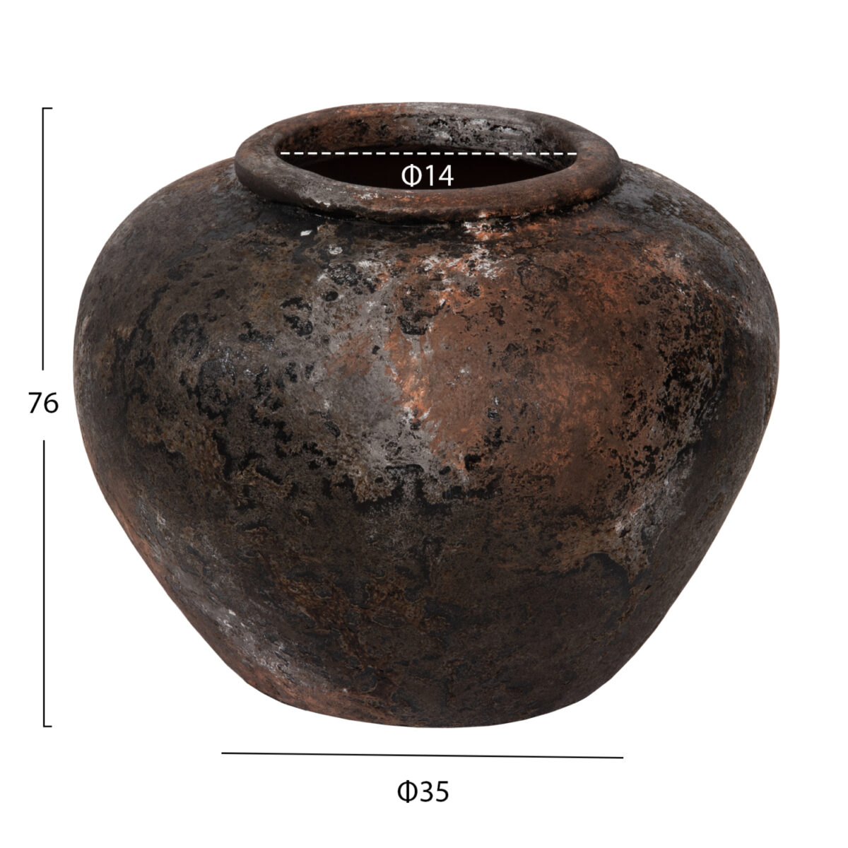 diakosmitiko-bazo-fb94195-terakota-se-pa-1 ΔΙΑΚΟΣΜΗΤΙΚΟ ΒΑΖΟ HM4195 ΤΕΡΑΚΟΤΑ ΣΕ ΠΑΛΑΙΩΜΕΝΟ ΑΝΘΡΑΚΙ Φ35x27Υεκ. 2