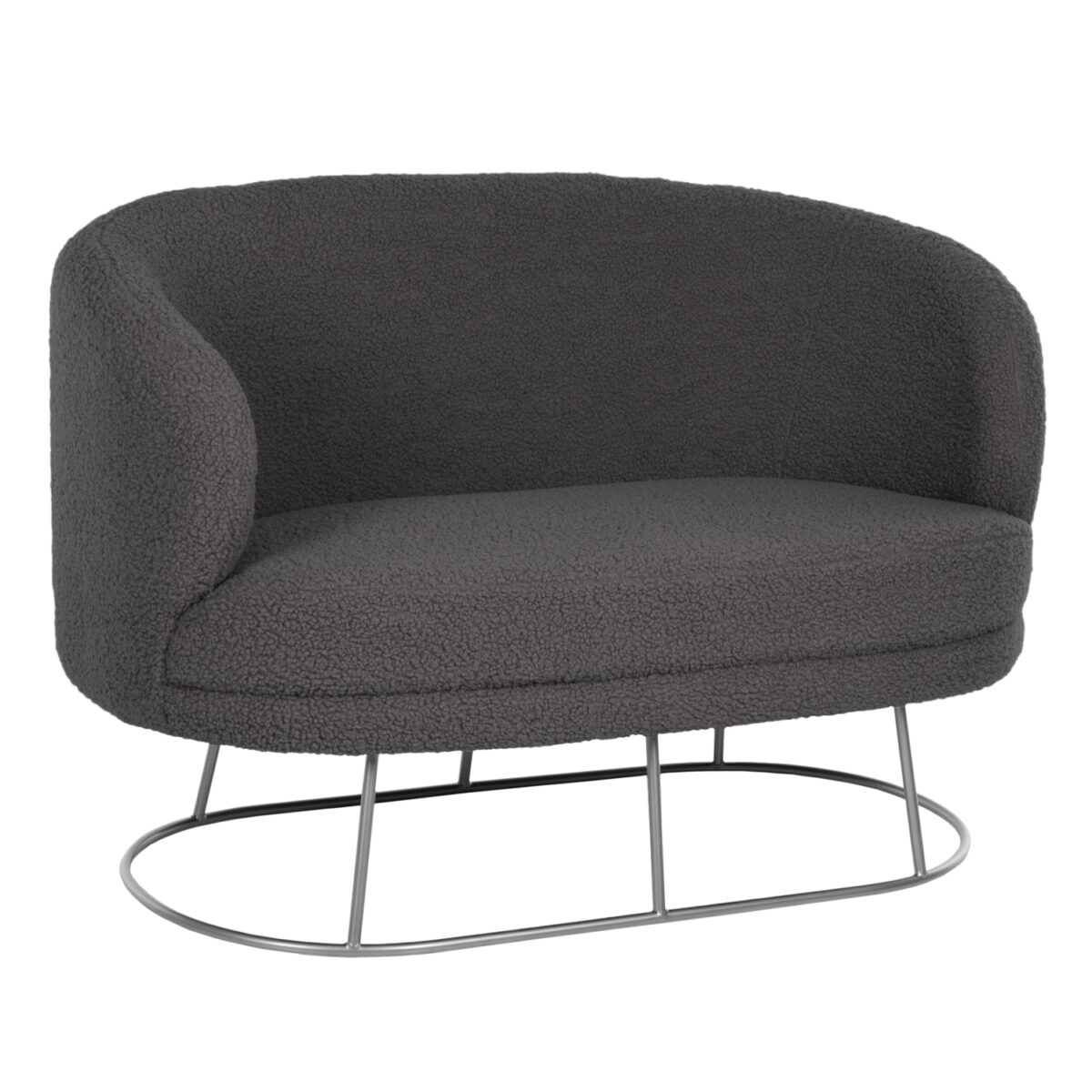 kanapes-2thesios-fb9849221-gkri-mpoykle ΚΑΝΑΠΕΣ 2ΘΕΣΙΟΣ ARIEN HM8492.21 ΓΚΡΙ ΜΠΟΥΚΛΕ ΜΕ ΑΣΗΜΙ ΒΑΣΗ 130X75X85Yεκ. 1