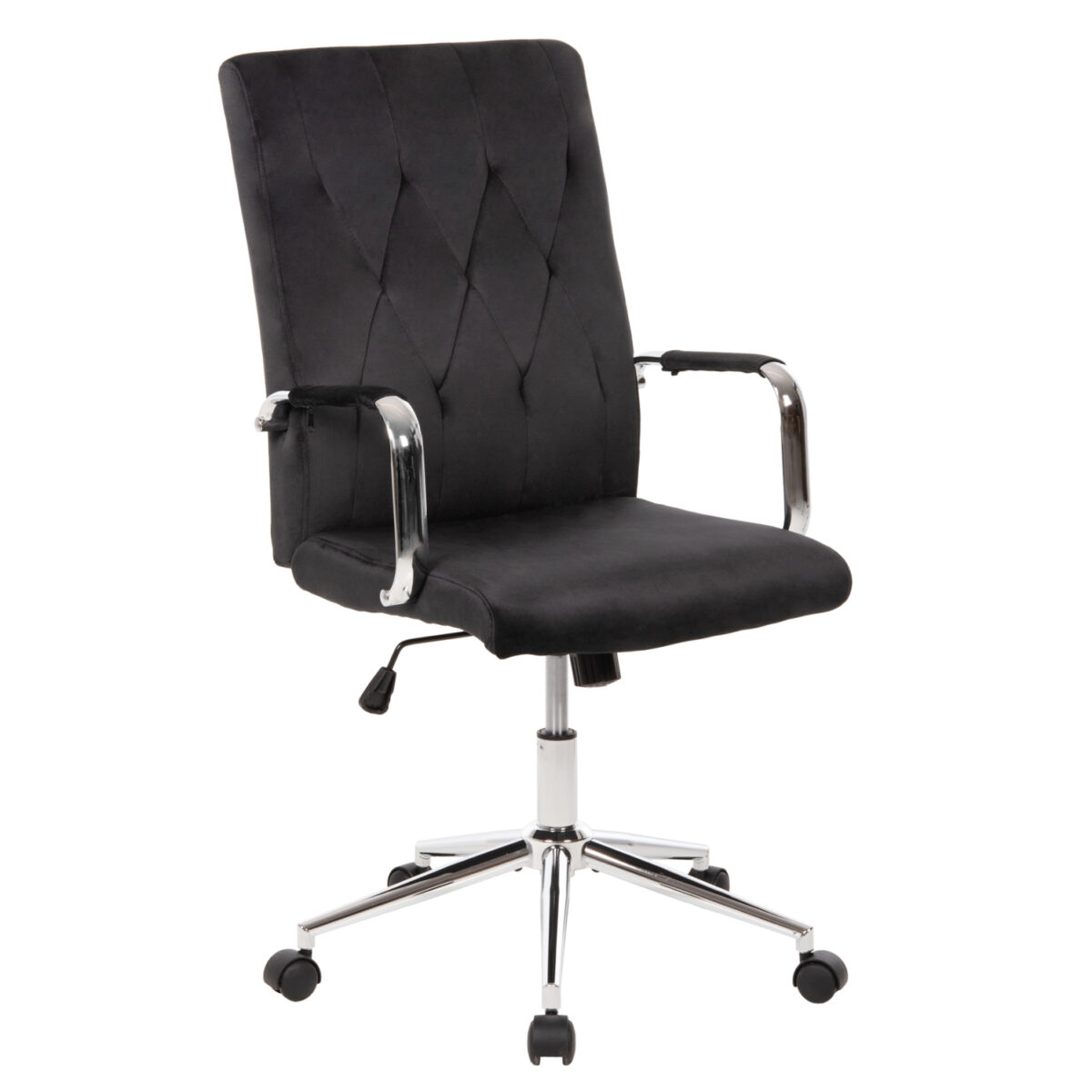 karekla-grafeioy-fb9118104-mayro-beloydo ΚΑΡΕΚΛΑ ΓΡΑΦΕΙΟΥ JOSEF HM1181.04 ΜΑΥΡΟ ΒΕΛΟΥΔΟ-INOX ΒΑΣΗ 58x61x105-113Yεκ. 1