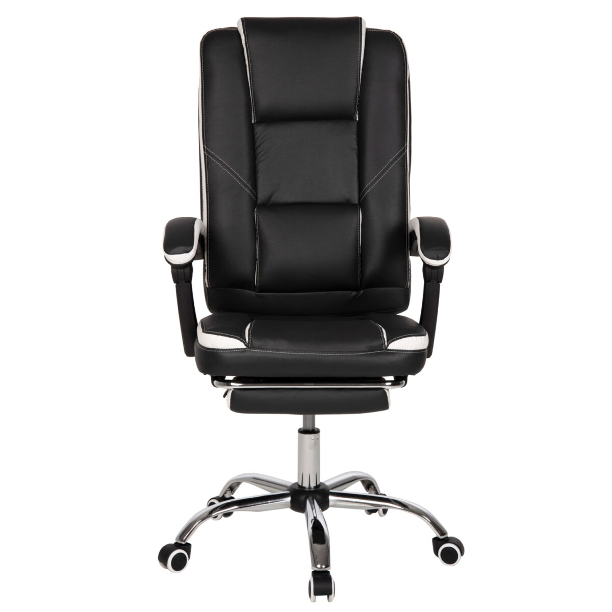 karekla-grafeioy-fb9119002-mayro-leyko-p-2 ΚΑΡΕΚΛΑ ΓΡΑΦΕΙΟΥ SEENA HM1190.02 ΜΑΥΡΟ-ΛΕΥΚΟ PU-ΠΤΥΣΣΟΜΕΝΟ ΥΠΟΠΟΔΙΟ 62x65x115Yεκ. 3