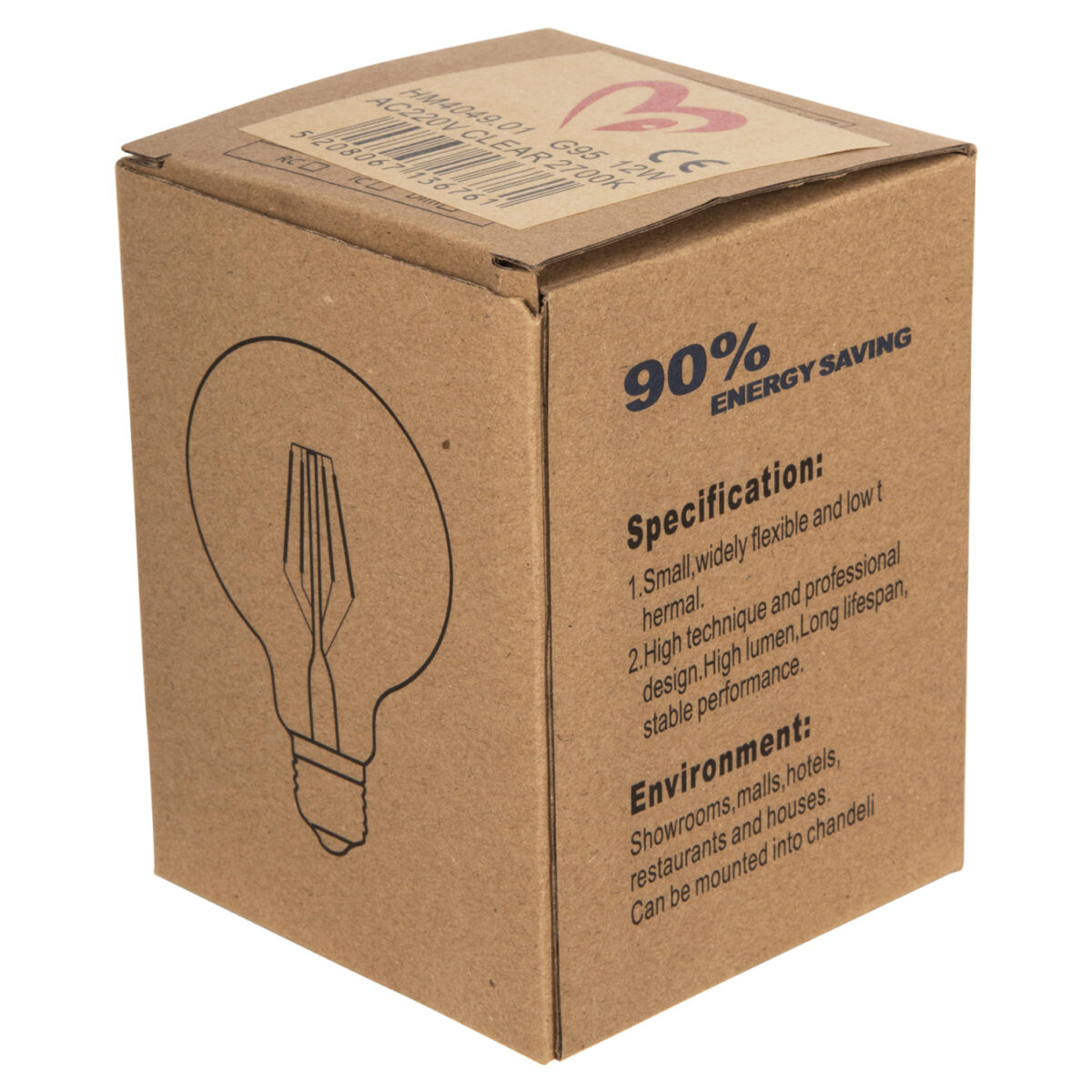 ΛΑΜΠΤΗΡΑΣ GLOBO LED FILAMENT 12W E27 3000K ΔΙΑΦΑΝΟΣ HM4049.01 5