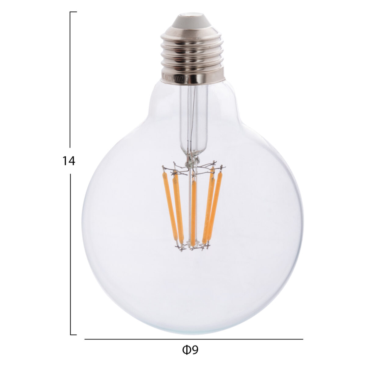 ΛΑΜΠΤΗΡΑΣ GLOBO LED FILAMENT 8W E27 3000K ΔΙΑΦΑΝΟΣ DIMMABLE HM4050.01 2