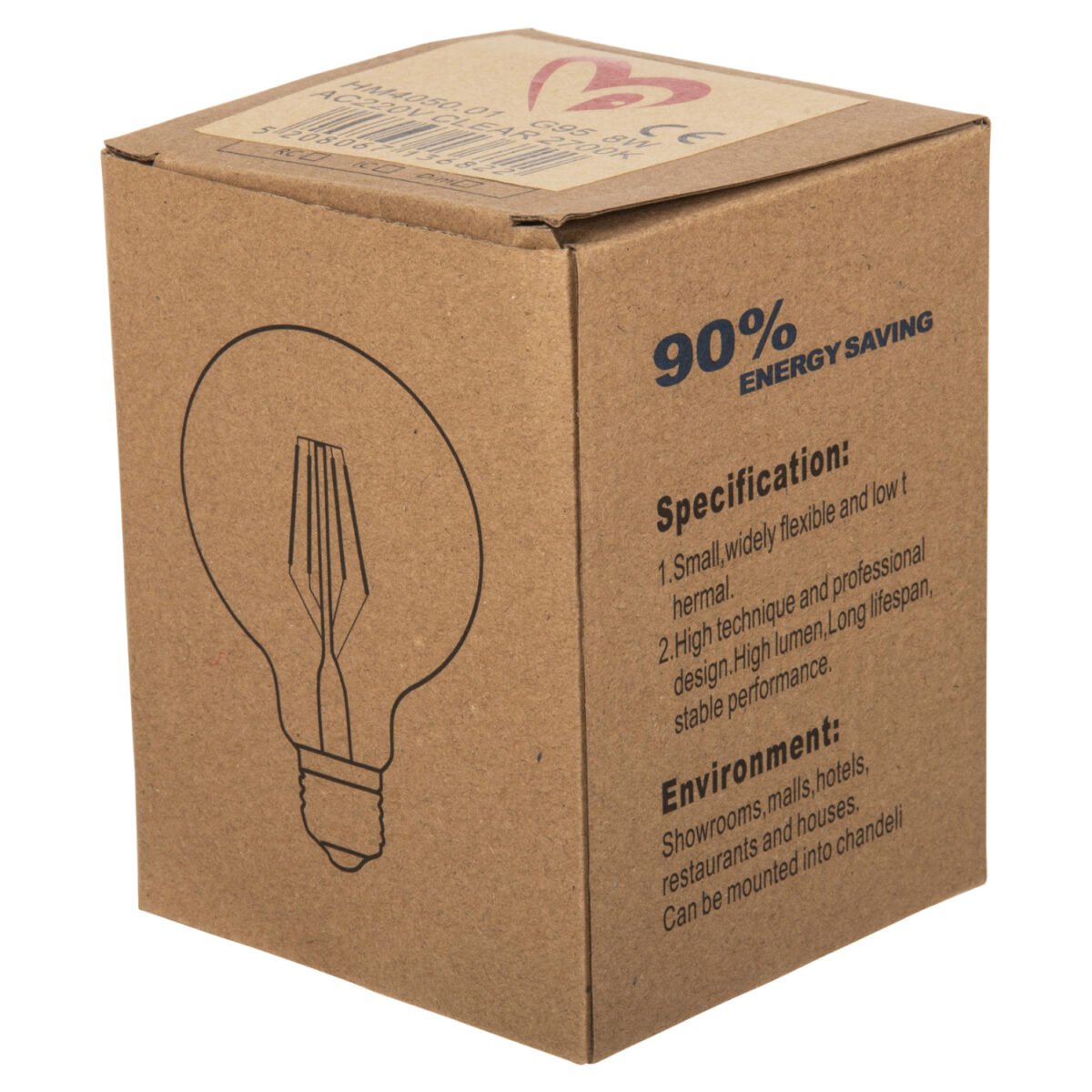 ΛΑΜΠΤΗΡΑΣ GLOBO LED FILAMENT 8W E27 3000K ΔΙΑΦΑΝΟΣ DIMMABLE HM4050.01 5