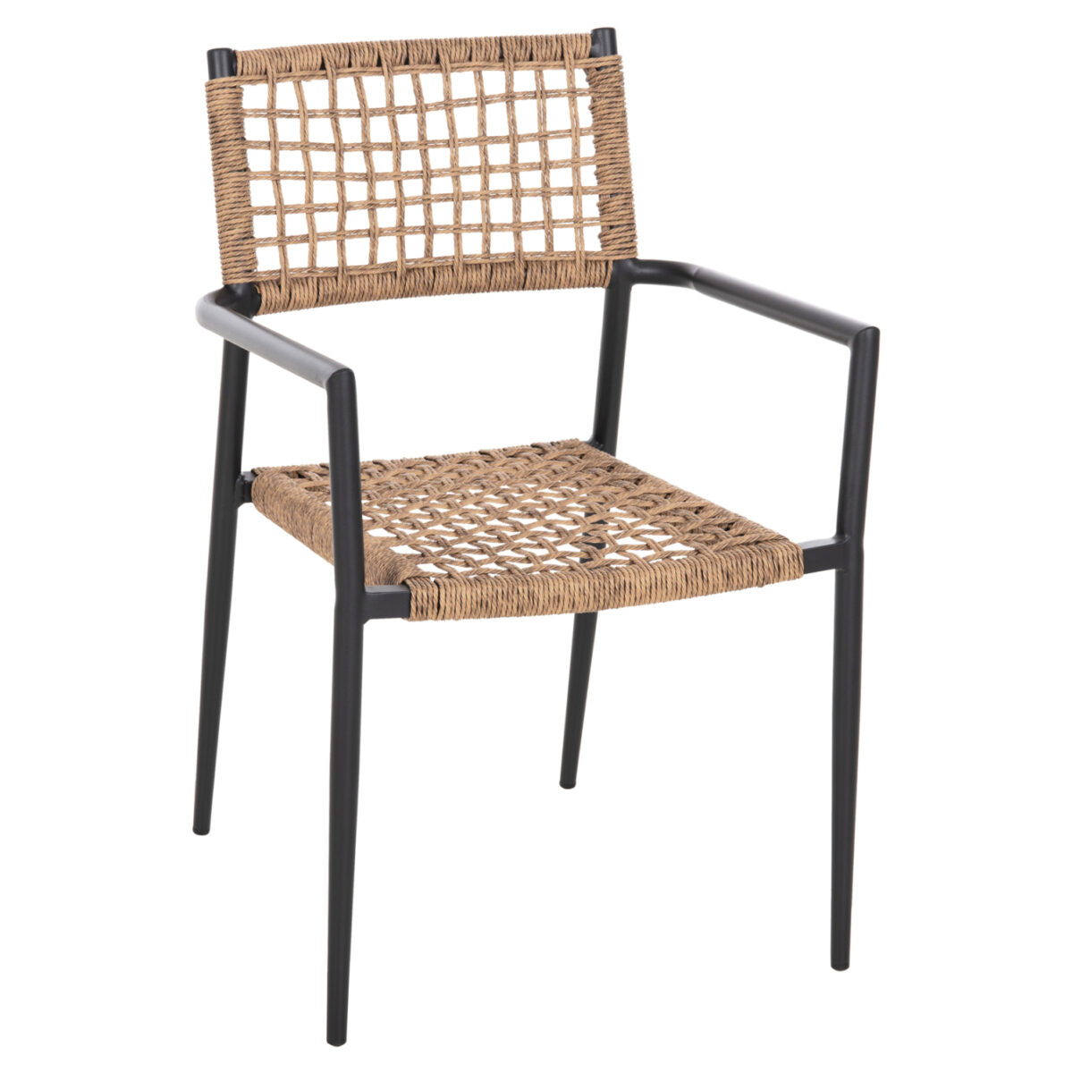 ΠΟΛΥΘΡΟΝΑ TRILAN HM6044.02 ΑΛΟΥΜΙΝΙΟ ΜΑΥΡΟ ΜΕ ΣΥΝΘΕΤΙΚΟ RATTAN ΦΥΣΙΚΟ 57x59x85Υεκ. 1