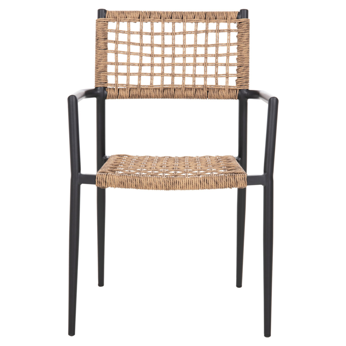 ΠΟΛΥΘΡΟΝΑ TRILAN HM6044.02 ΑΛΟΥΜΙΝΙΟ ΜΑΥΡΟ ΜΕ ΣΥΝΘΕΤΙΚΟ RATTAN ΦΥΣΙΚΟ 57x59x85Υεκ. 3