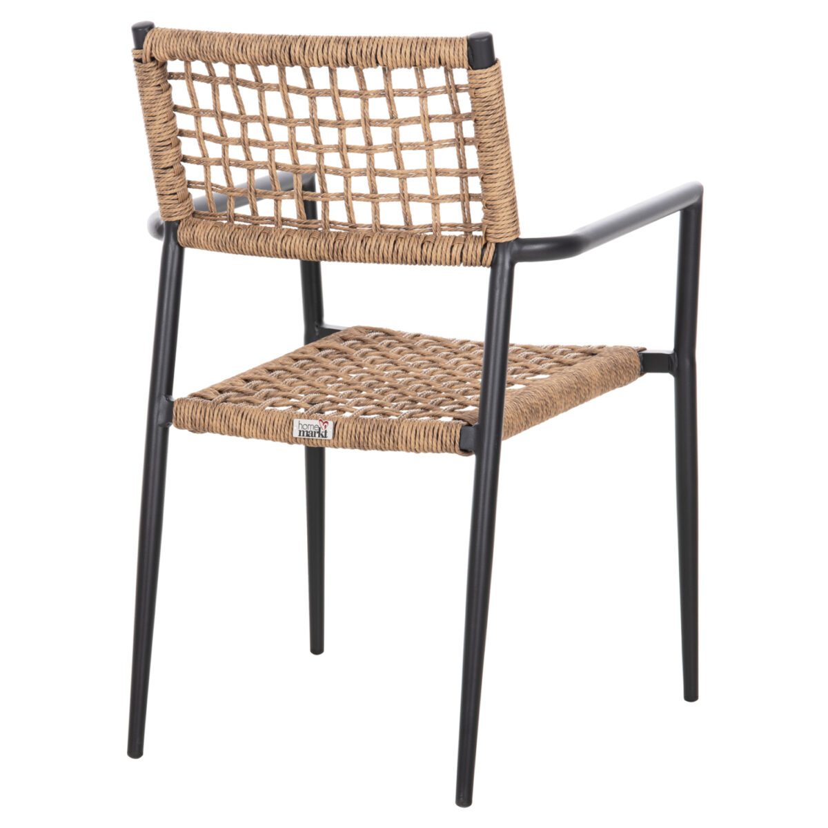 ΠΟΛΥΘΡΟΝΑ TRILAN HM6044.02 ΑΛΟΥΜΙΝΙΟ ΜΑΥΡΟ ΜΕ ΣΥΝΘΕΤΙΚΟ RATTAN ΦΥΣΙΚΟ 57x59x85Υεκ. 5