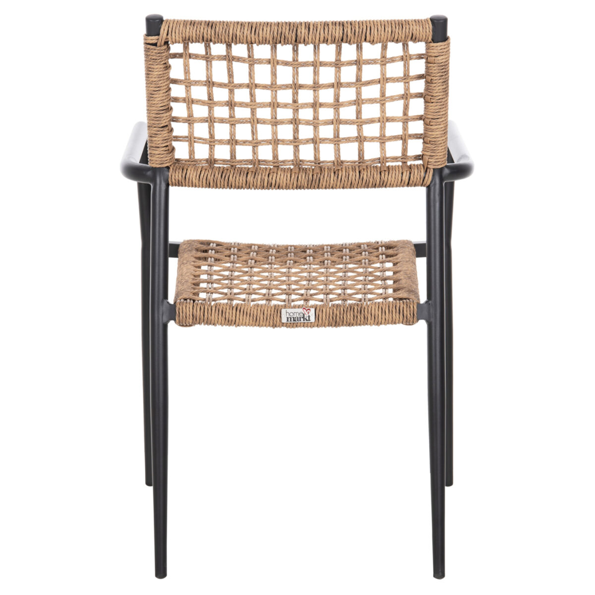 ΠΟΛΥΘΡΟΝΑ TRILAN HM6044.02 ΑΛΟΥΜΙΝΙΟ ΜΑΥΡΟ ΜΕ ΣΥΝΘΕΤΙΚΟ RATTAN ΦΥΣΙΚΟ 57x59x85Υεκ. 6