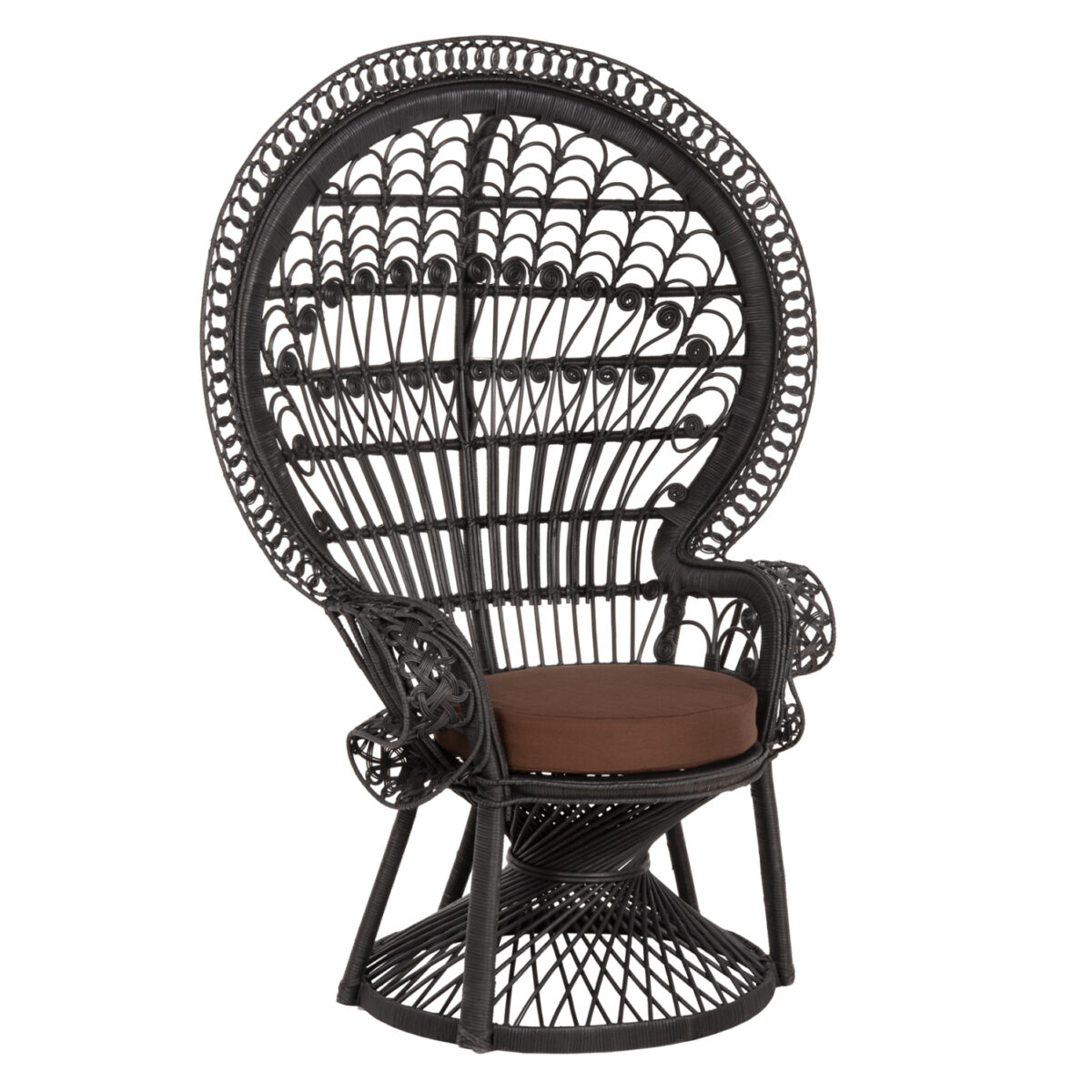 ΠΟΛΥΘΡΟΝΑ ROYAL PEACOCK HM9342.03 RATTAN ΜΑΥΡΟ-ΜΑΞΙΛΑΡΙ ΜΑΥΡΟ 114x72x150Yεκ. 1
