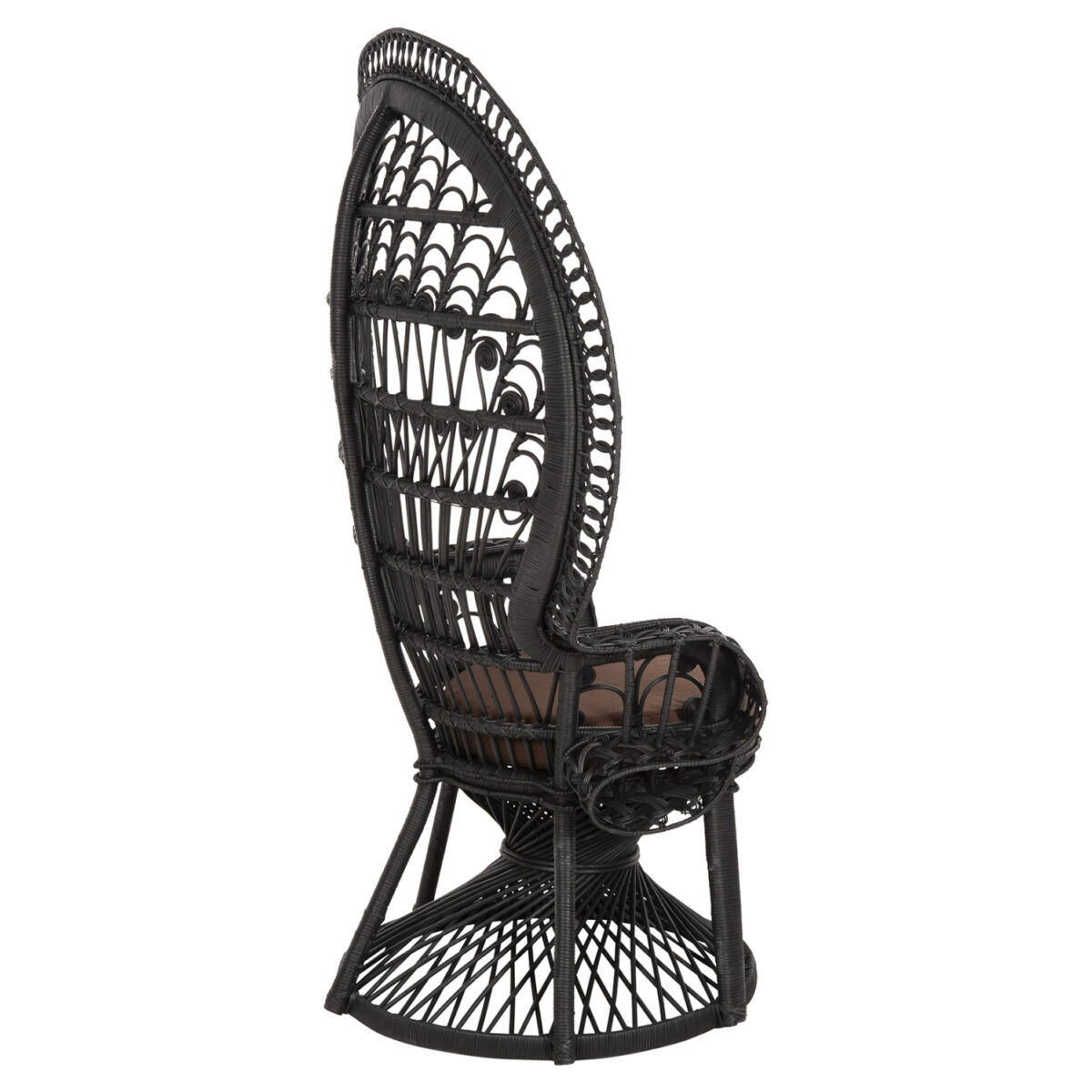 ΠΟΛΥΘΡΟΝΑ ROYAL PEACOCK HM9342.03 RATTAN ΜΑΥΡΟ-ΜΑΞΙΛΑΡΙ ΜΑΥΡΟ 114x72x150Yεκ. 5