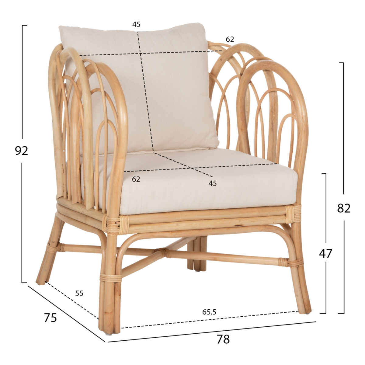 polythrona-fb99817-rattan-se-fysiko-leyk-1 ΠΟΛΥΘΡΟΝΑ ESTOR HM9817 RATTAN ΣΕ ΦΥΣΙΚΟ-ΛΕΥΚΟ ΜΑΞΙΛΑΡΙ 78x75x92Υ εκ. 2