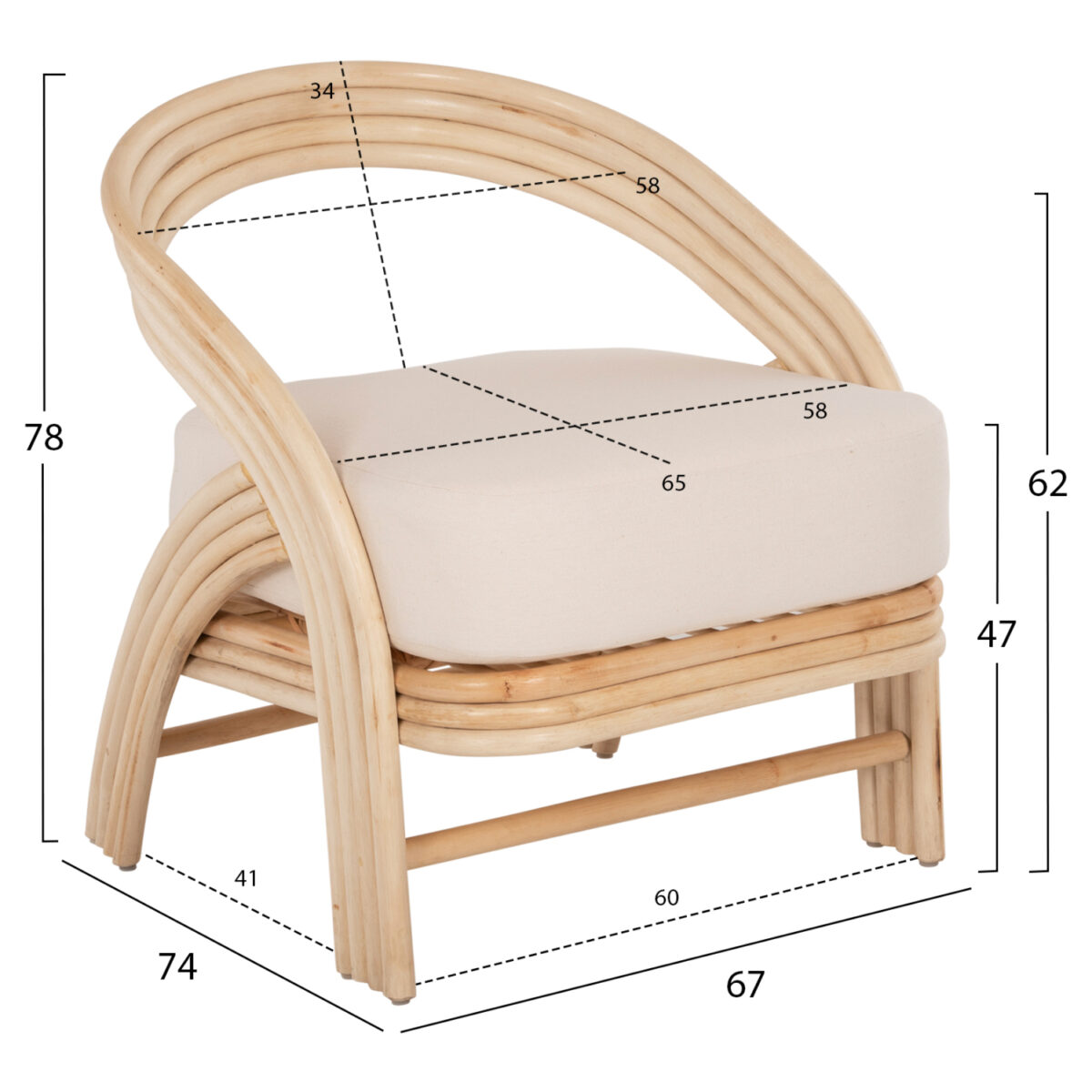 polythrona-fb99838-rattan-fysiko-me-leyk-1 ΠΟΛΥΘΡΟΝΑ DONITA HM9838 RATTAN ΦΥΣΙΚΟ ΜΕ ΛΕΥΚΟ ΜΑΞΙΛΑΡΙ 67x74x78Υεκ. 2