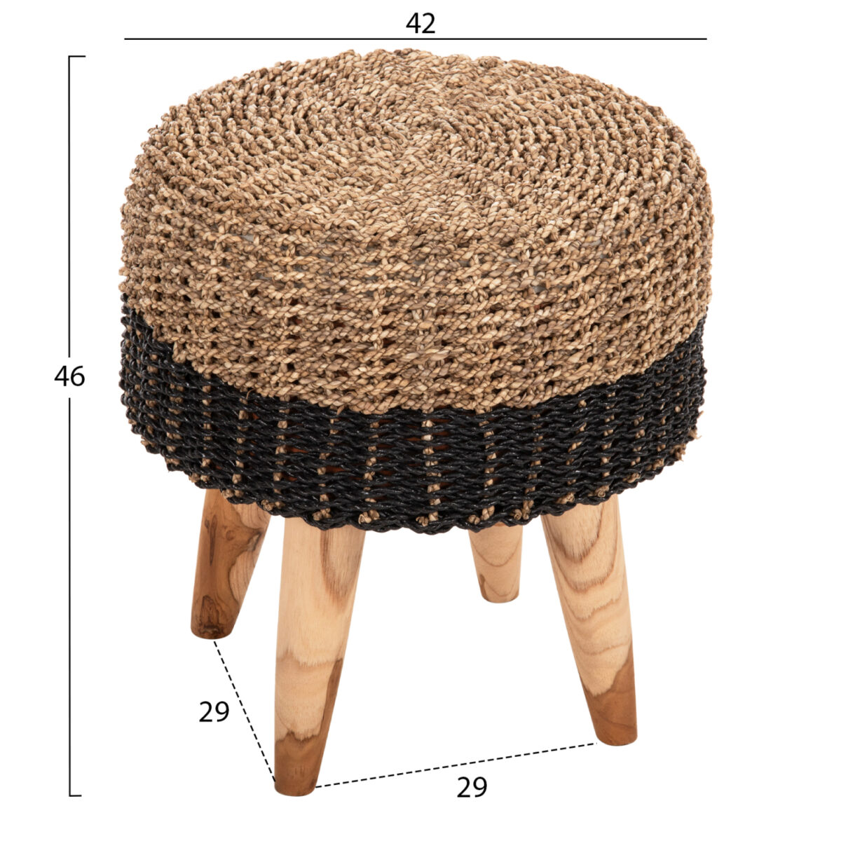 skampo-fb97827-xylo-teak-kai-seagrass-se-1 ΣΚΑΜΠΟ BEAM HM7827 ΞΥΛΟ ΤΕΑΚ ΚΑΙ SEAGRASS ΣΕ ΦΥΣΙΚΟ & ΜΑΥΡΟ Φ43x45Yεκ. 2