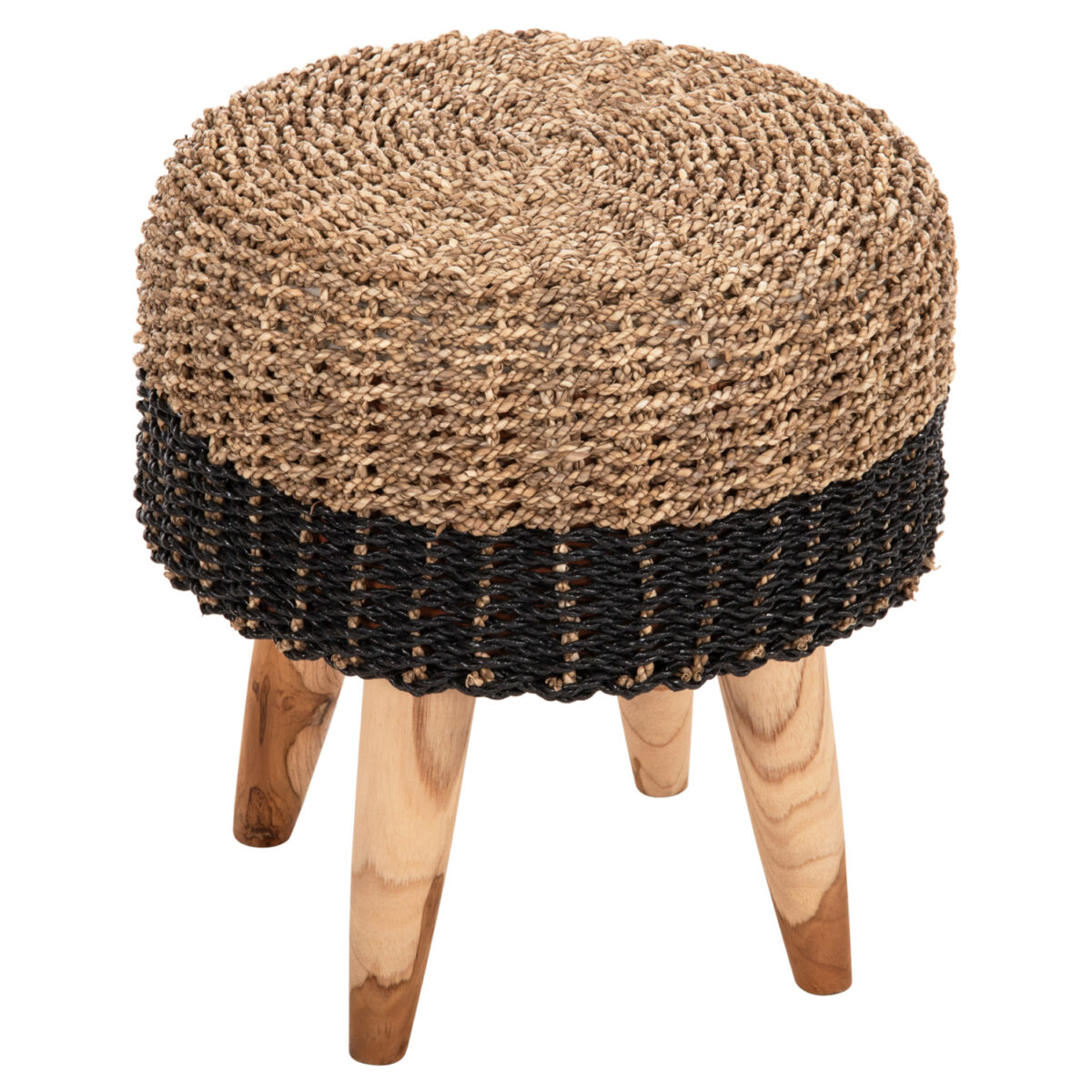 skampo-fb97827-xylo-teak-kai-seagrass-se ΣΚΑΜΠΟ BEAM HM7827 ΞΥΛΟ ΤΕΑΚ ΚΑΙ SEAGRASS ΣΕ ΦΥΣΙΚΟ & ΜΑΥΡΟ Φ43x45Yεκ. 1