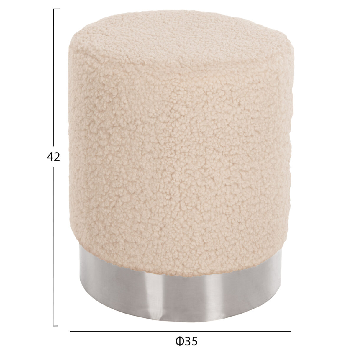 skampo-fb9840823-apo-leyko-mpoykle-asimi-1 ΣΚΑΜΠΟ LEVY HM8408.23 ΛΕΥΚΟ ΜΠΟΥΚΛΕ ΥΦΑΣΜΑ ΜΕ ΑΣΗΜΙ ΒΑΣΗ Φ35x42Υ εκ. 2